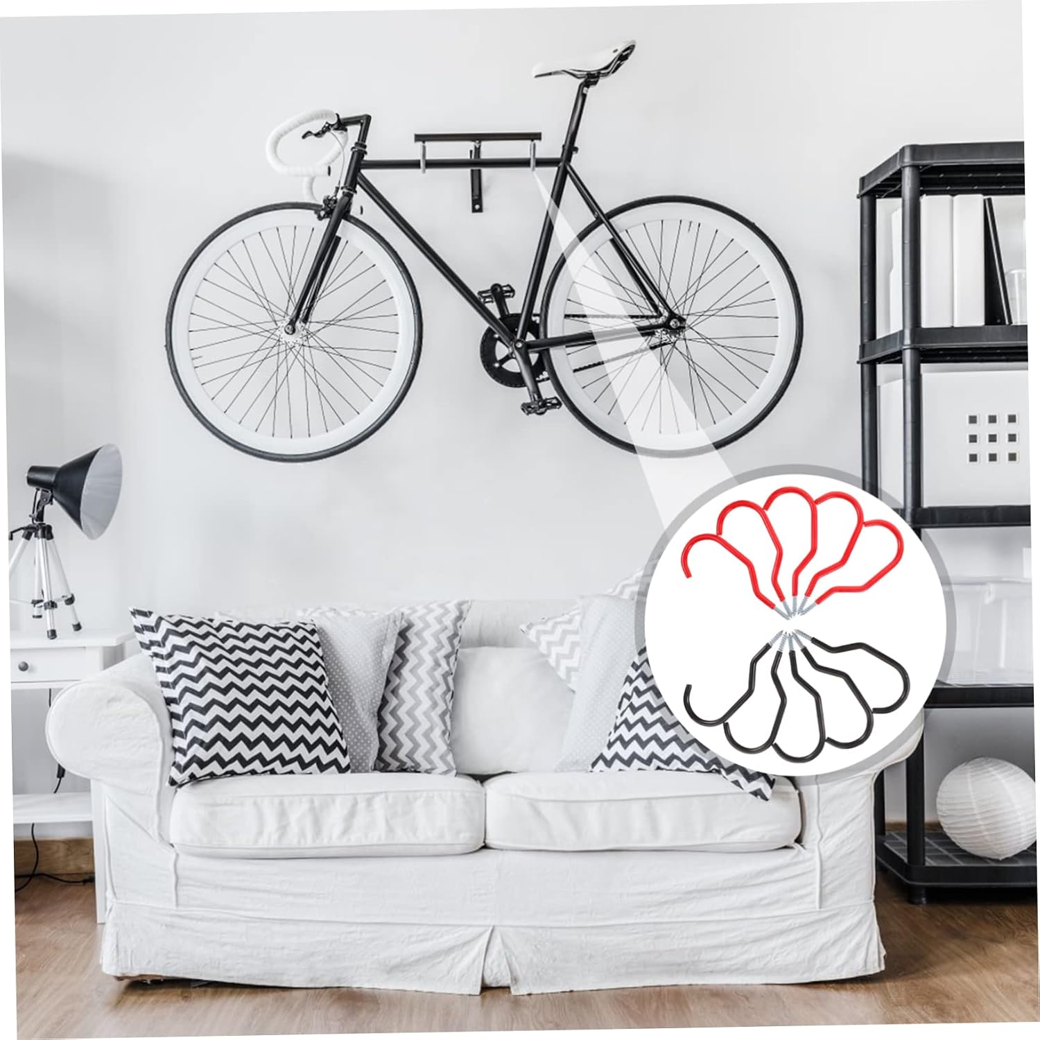  Housoutil 10pièces Crochets Pour Vélos De Garage Crochets Utilitaires De Rangement Supports Muraux Pour Vélos Résistants à Huile Anti-rayures Pour Outils Et Véhicules Légers