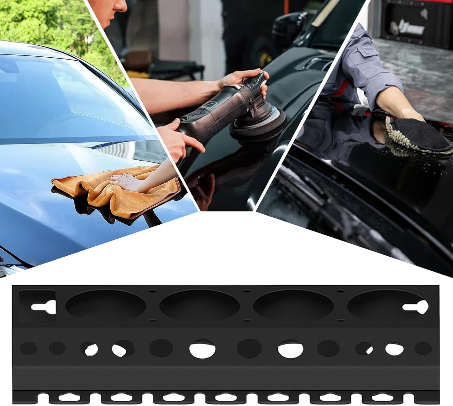  Support Mural Pour Flacons Pulvérisateurs, étagère De Rangement Pour Détails Automobiles, Support Pour Outils De Nettoyage, Brosse Et Accessoires, Unité D'affichage Multi-emplacements, Pour