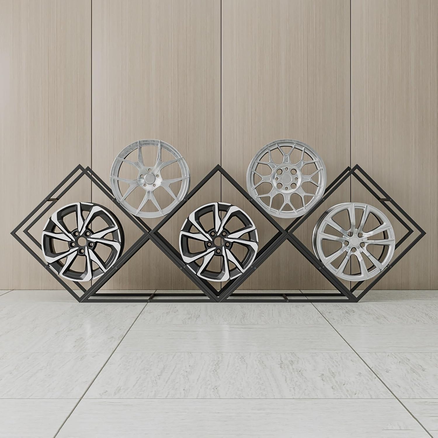  Générique Présentoirs Empilables Pour Jantes De Pneus - Supports De Rangement En Acier Robuste Pour Garage Et Atelier, étagères Pour Moyeux De Roue De Voiture, Solution De Rangement Pour Pneus, Grand
