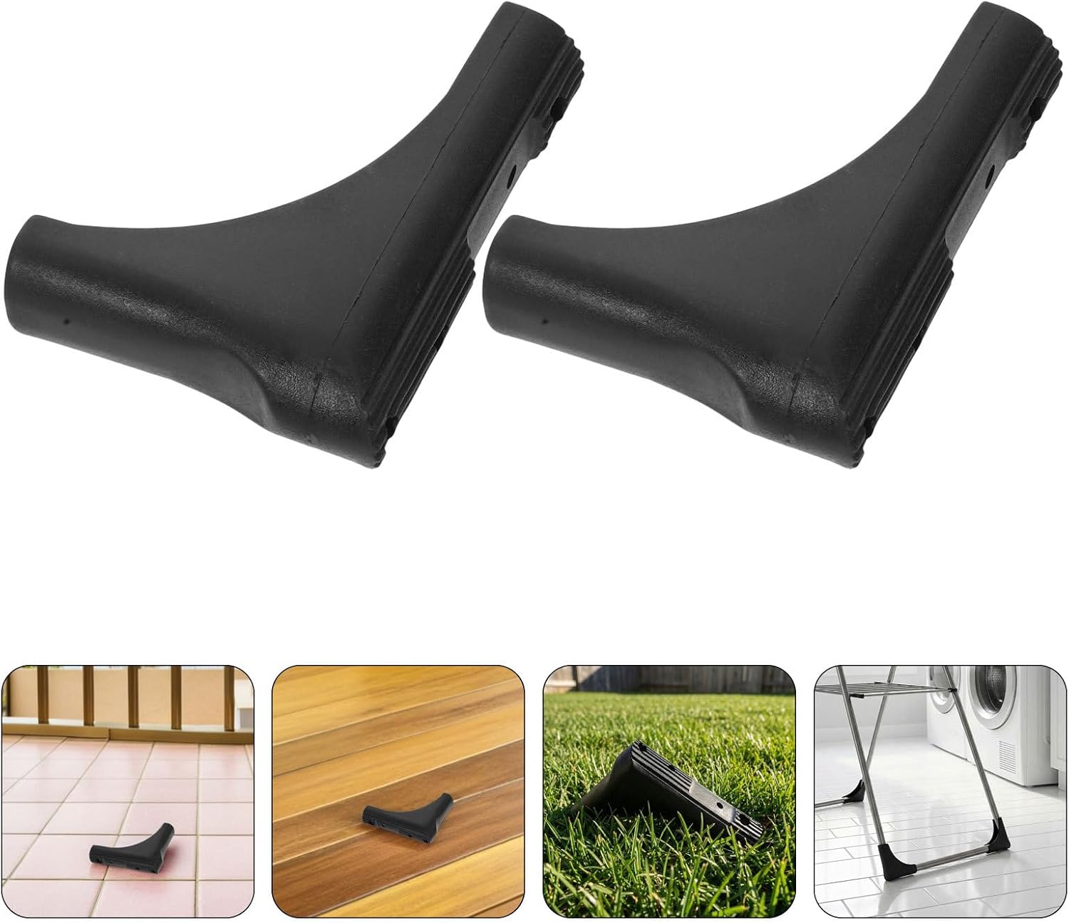  STOBAZA 8 Pièces Protège-pieds Noirs En Plastique Pour Étendoir à Linge, Protection Antidérapante Polyvalente Pour Balcon Et Pelouse, Résistant La Pluie Soleil