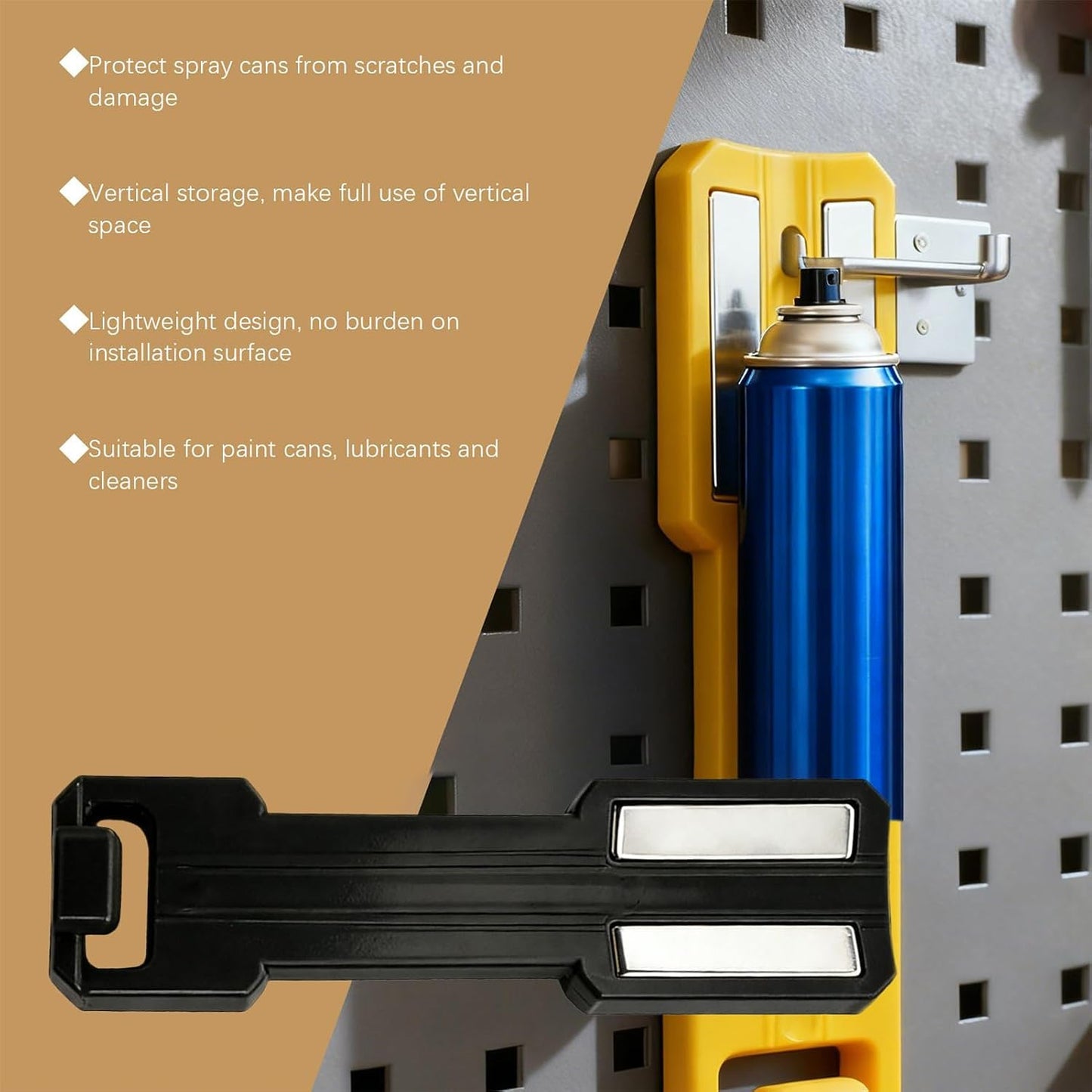 GENERIC Organiseur De Bombes Pulvérisatrices, Support Mural, Magnétique, Robuste, Pour Garage, Magasin, Atelier, Garde-manger, Organisation De Bouteilles De Peinture Automobile
