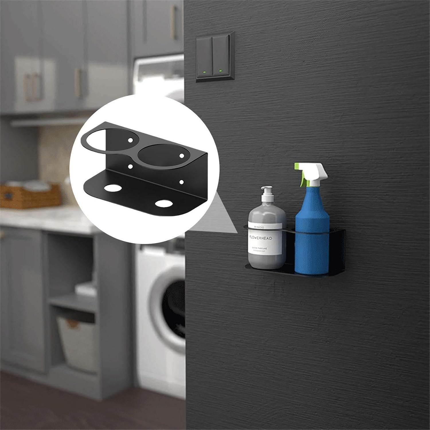 GENERIC Support Pour Flacon Pulvérisateur – 10,7 X 10,4 X 9,4 Cm – Support De Rangement Portable Pour Peinture – Support Mural En Acier Pour La Maison, Le Garage | Organiseur De Bouteilles De Peinture Tout