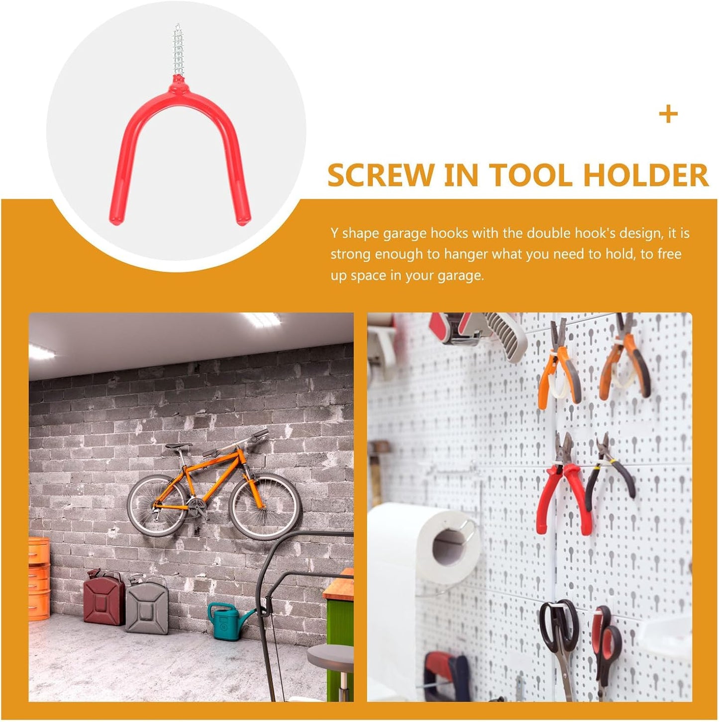  Toyvian 16 Pcs Crochets De Y Multi-Usages En Acier Et Vinyle Stables Pour Rangement Garage Et Maison
