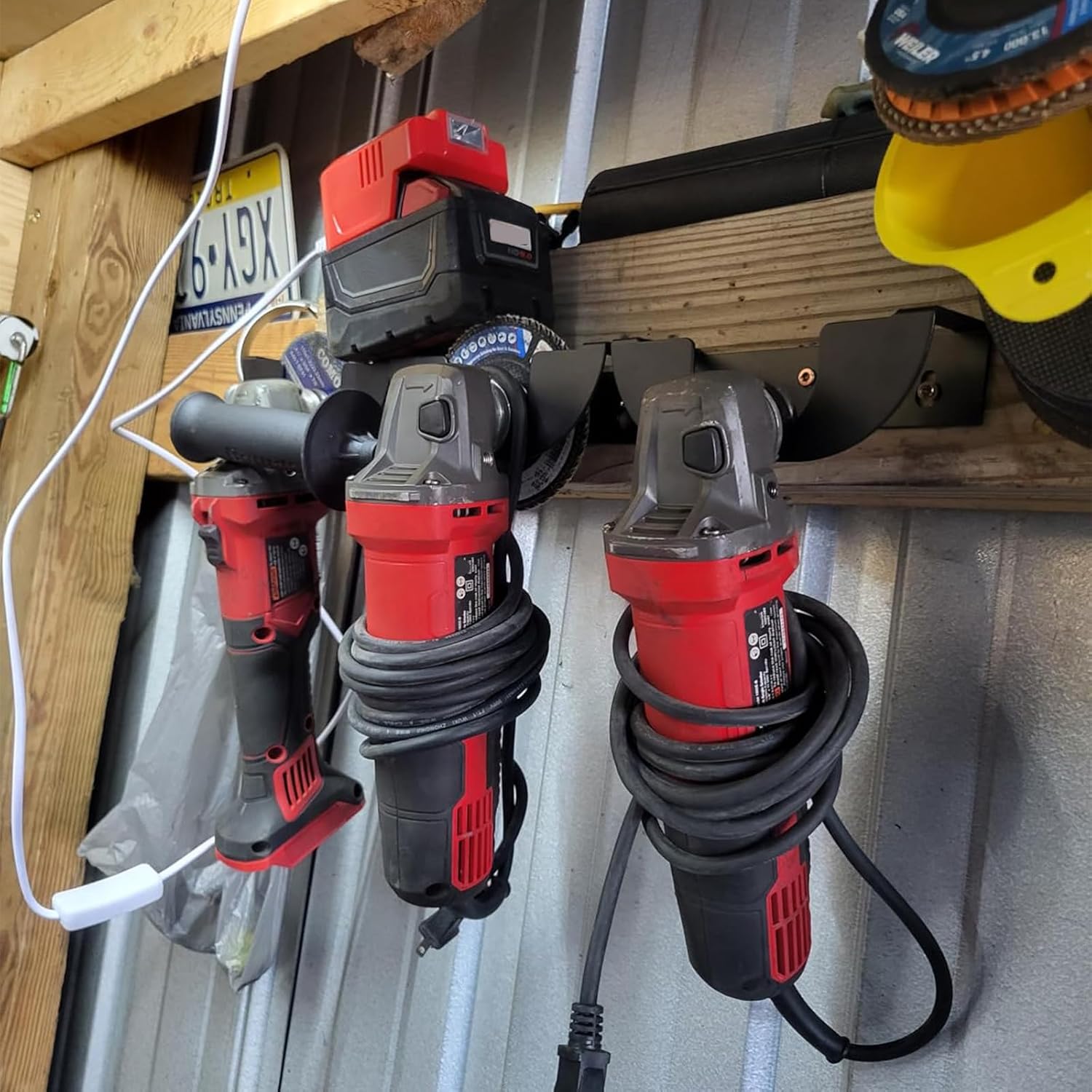  Lot De 2 Supports Muraux En Fer Pour Meuleuse Coudée De 12,7 Cm, Pour Outils électriques, Optimisation De L'espace D'atelier, Support Mural Vertical