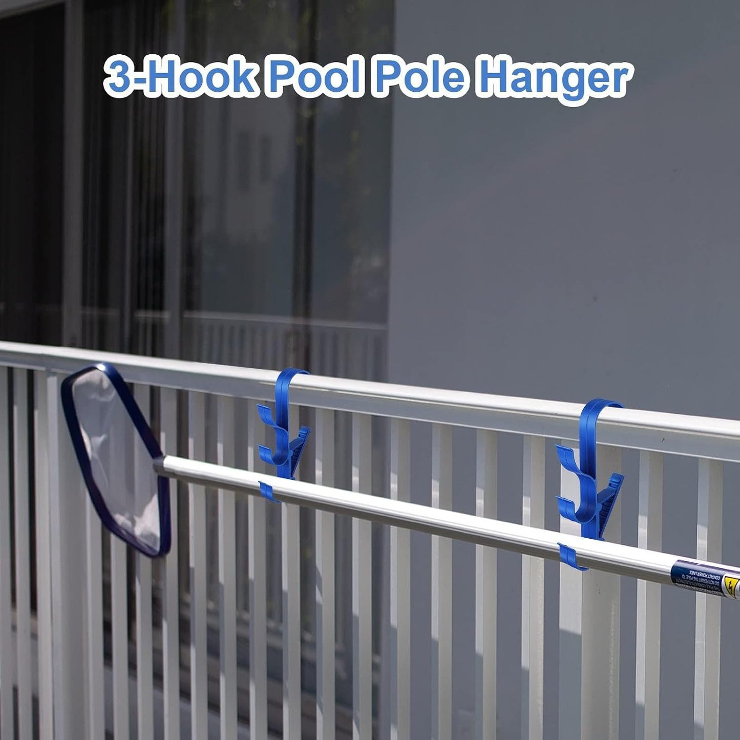 GENERIC Crochets De Piscine | Support De Rangement Réglable à 3 Crochets – Crochets De Poteau De Piscine, Pour Râteaux à Feuilles, épuisettes, Brosses, écumoire, Tuyau D'aspiration, Outil De Nettoyage