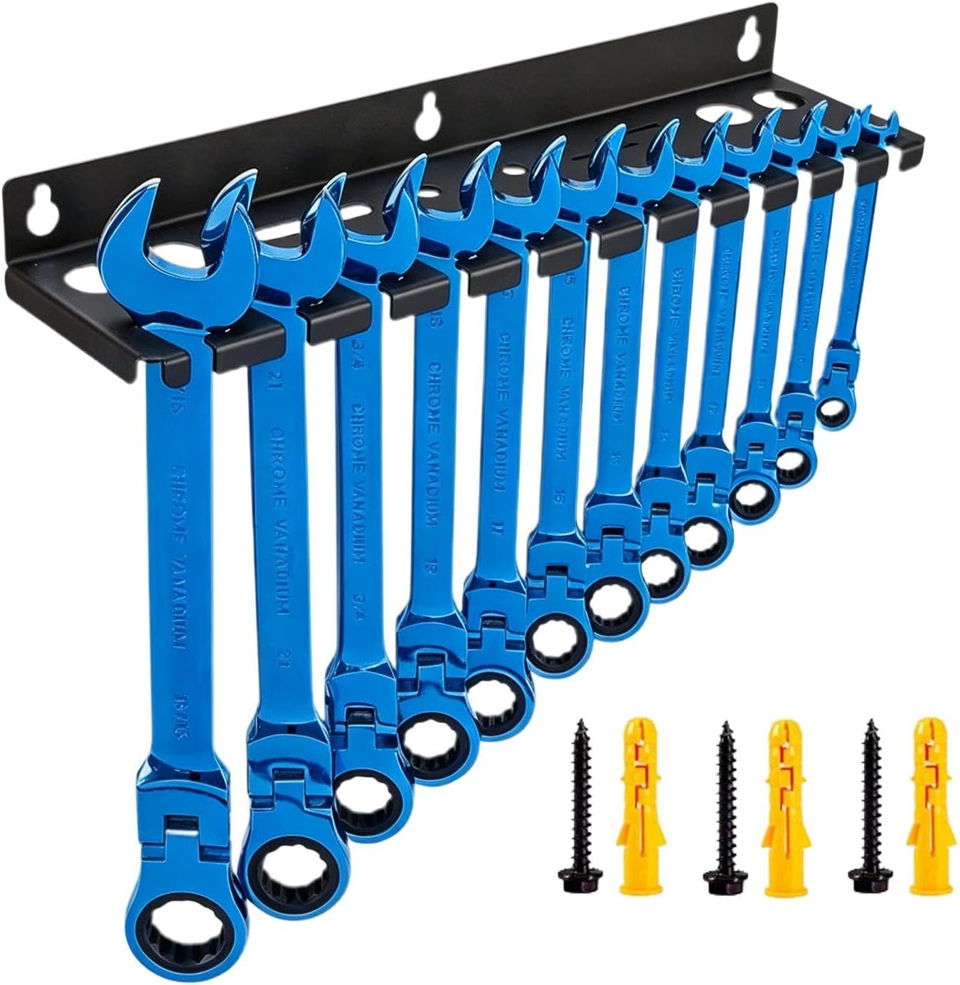  Générique Support Pour Clés,Support Mural En Fer Avec 12 Emplacements De Grande Capacité | Mural Pour Clés - Pour Tournevis Hexagonaux Cliquet Cutter Ciseaux Maison Garage Atelier Espace Travail Coin
