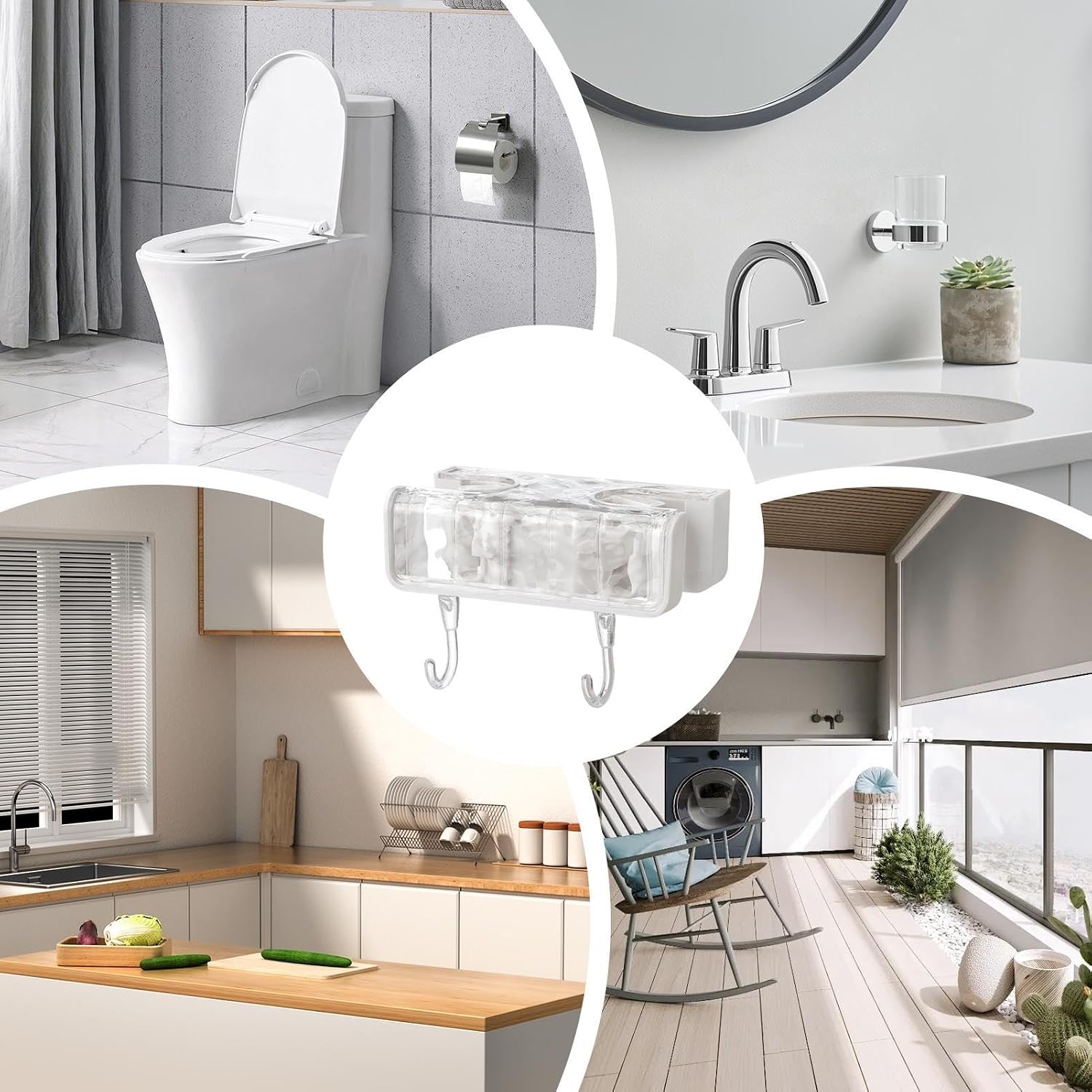  Organiseur De Rangement Pour Balais, Support Mural, Sans Perçage, Organiseur De Balai à Balai, Organiseur De Balais, Adhésif Mural, Support De Balai Convivial Pour Brosses, Chiffons