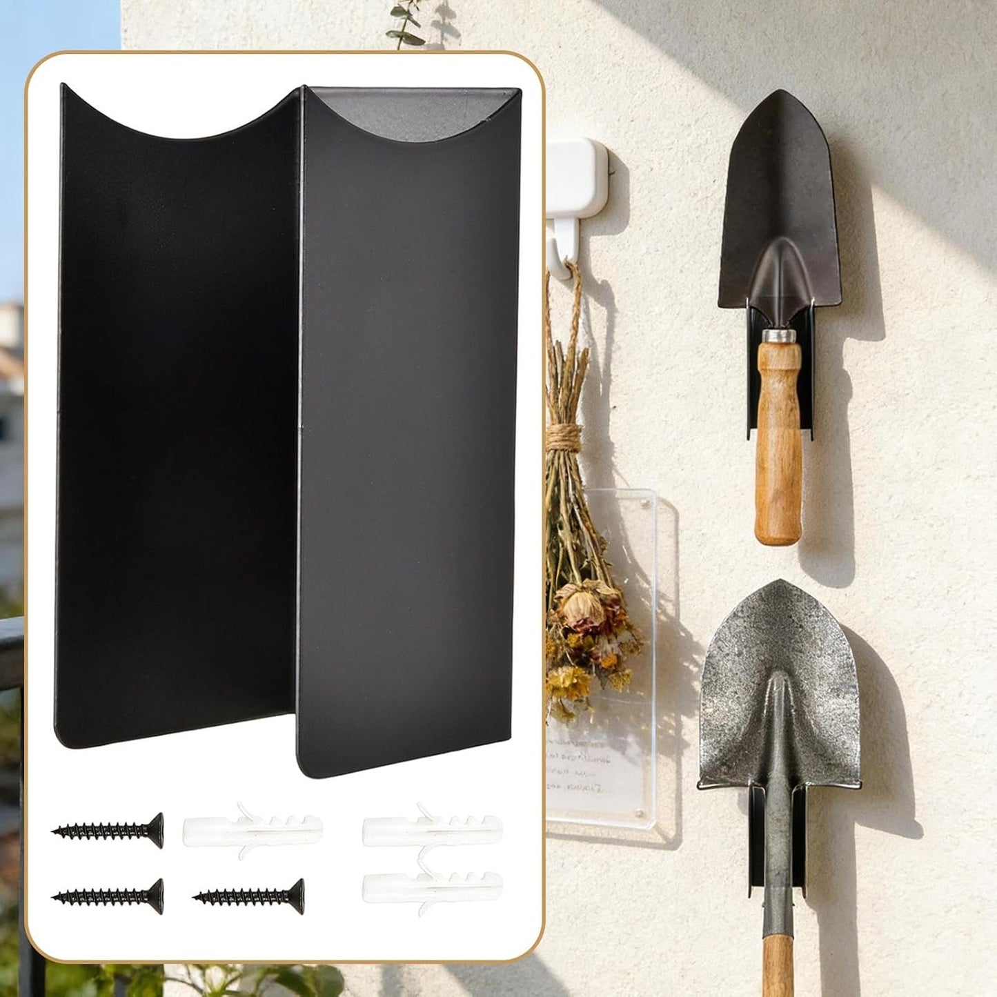  Organisateur Mural Pour Balais Et Serpillières | Lot De 2 Supports Muraux En Acier Antidérapant - Rangement Pour Tondeuse à Gazon | Pour Sous-sol, Maison, Magasin De Bricolage, Remise, Jardin, Pelouse