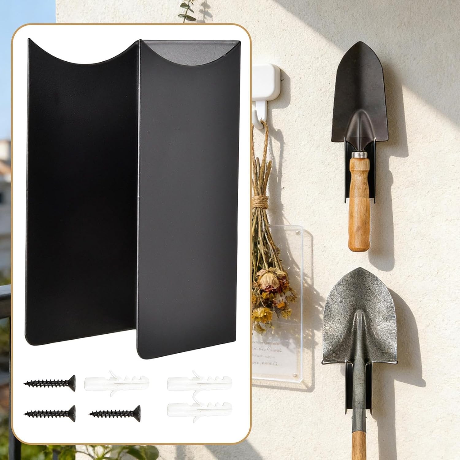  Organisateur Mural Pour Balais Et Serpillières | Lot De 2 Supports Muraux En Acier Antidérapant - Rangement Pour Tondeuse à Gazon | Pour Sous-sol, Maison, Magasin De Bricolage, Remise, Jardin, Pelouse
