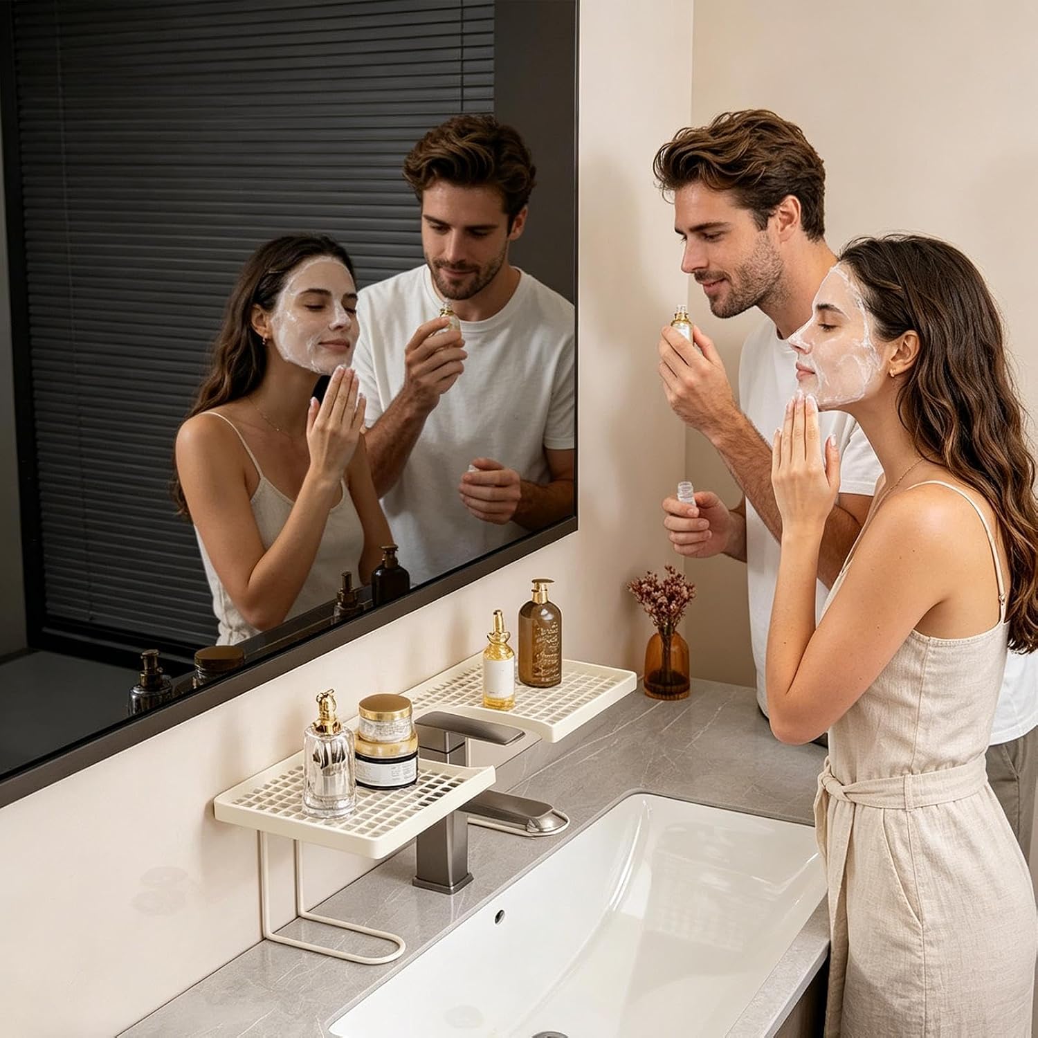 GENERIC Organiseur D'évier En Métal Pour Cuisine, étagère Au-dessus De L'évier, Pour Comptoir, Lavabo, Appartement, Dortoir, Salle De Bain, Hôtel, Restaurant, Toilettes