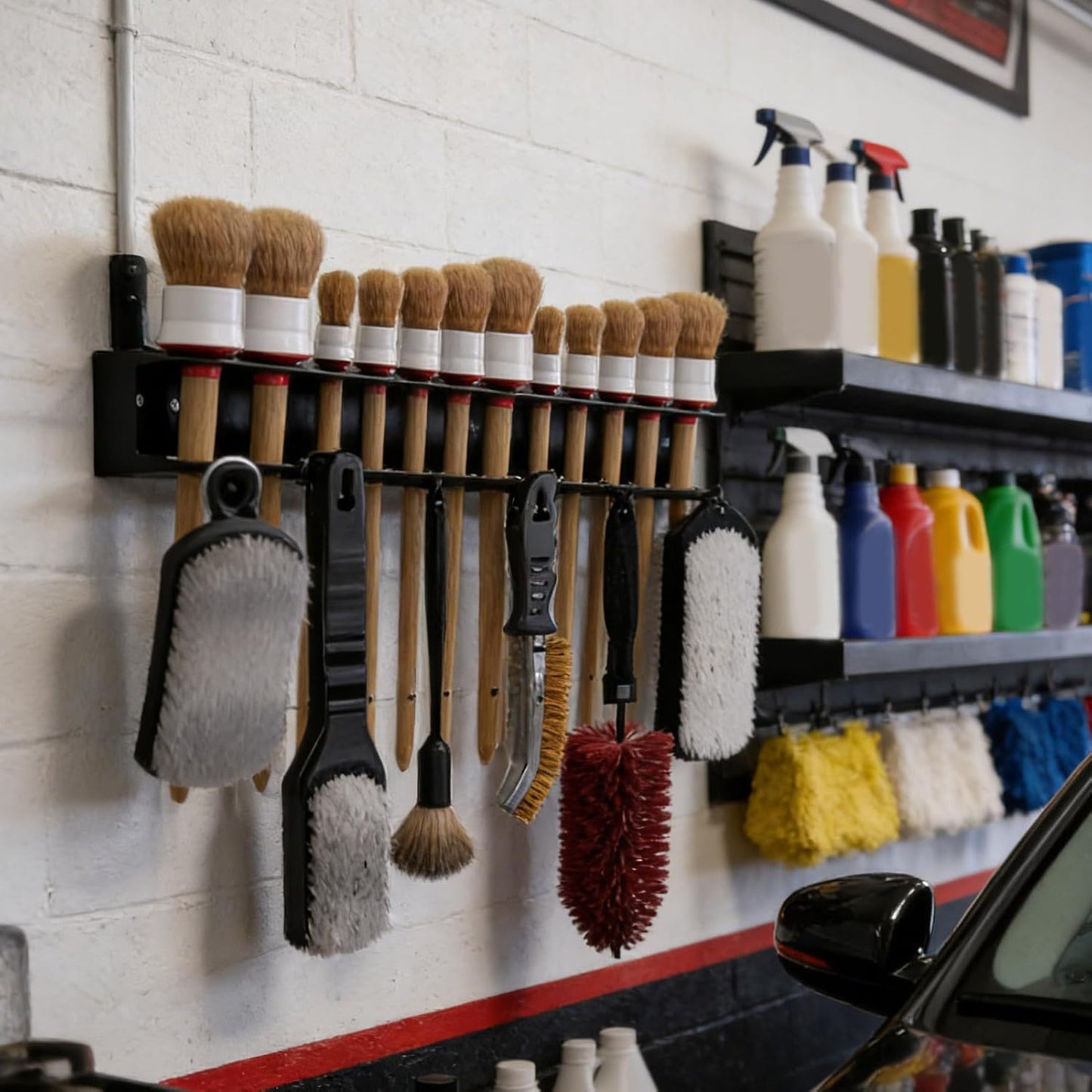  Cintre Pour Brosses De Détail | Rangement Robuste Et Peu Encombrant Avec Crochets – Organiseur De Fournitures De Détail – Pour Lavage, Garage, Travail, Maison Et Atelier