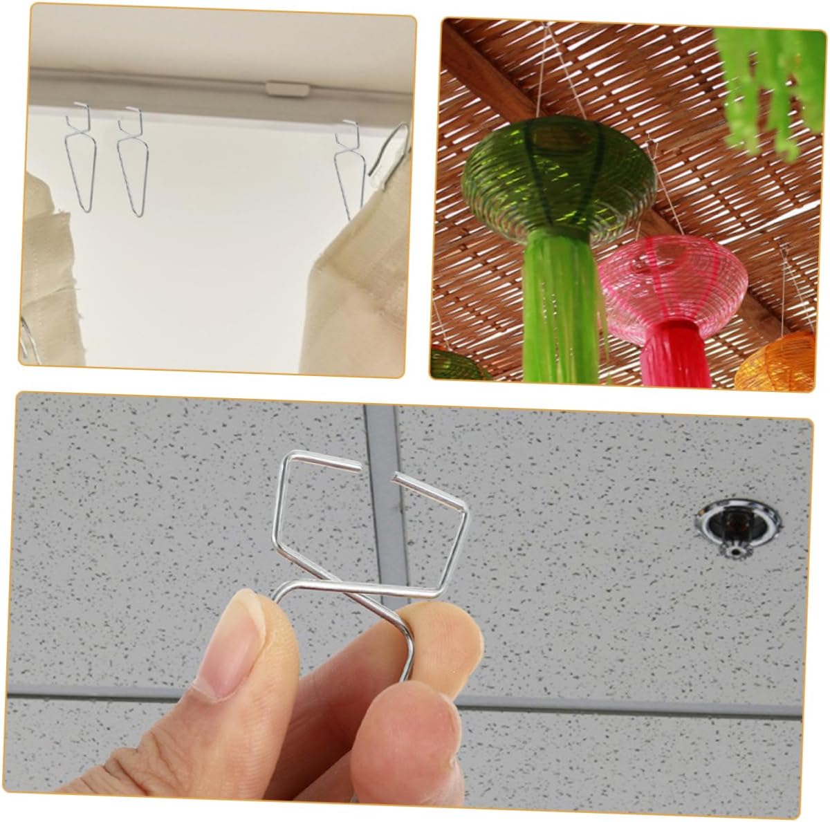  Ciieeo 30pièces Crochets De Suspension Pour Faux Plafond Clips Pour Dalles Supports De Plafond Robustes Installation Facile Sans Perçage Pour Maison Et Bureau