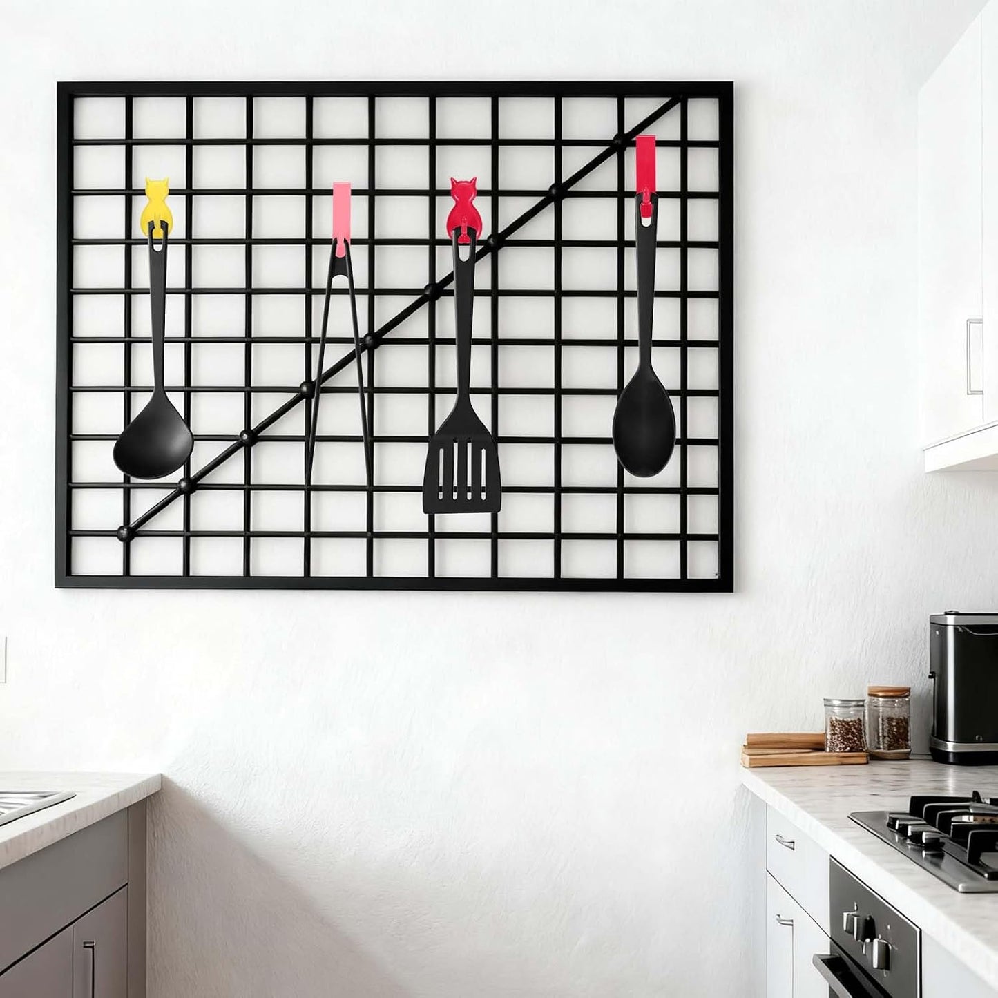  Sourcing Map Lot De 10 Crochets Muraux En Forme De Chat En Plastique Pour Garage, Magasin, Entrepôt, Magasin, Maison, 5,6 Cm, Noir