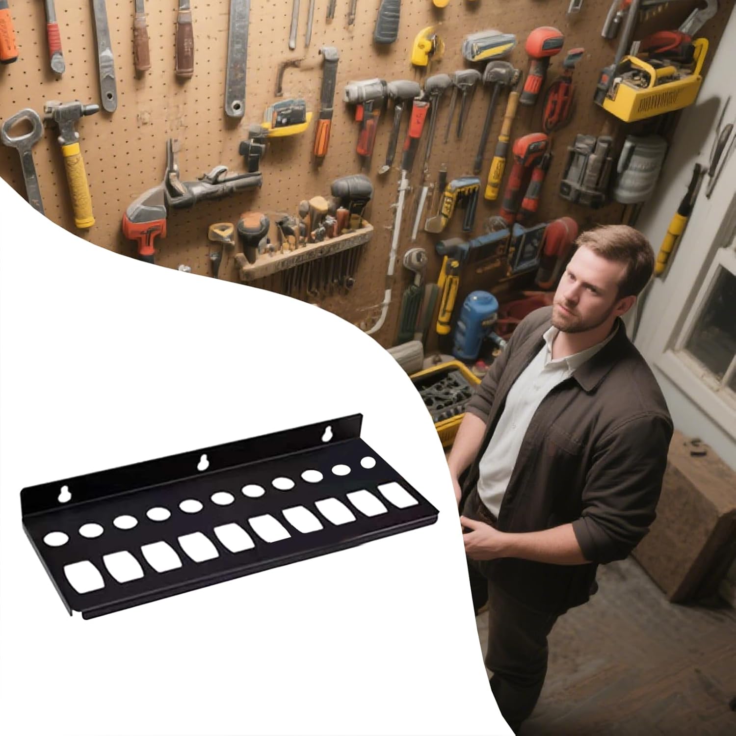 GENERIC Organiseur De Pinces | Support Mural Robuste Pour Pinces à Molette, Clé, Tournevis, Ciseau, Outil De Levier Pour Atelier, Bureau, étagère, Banc, Tiroir