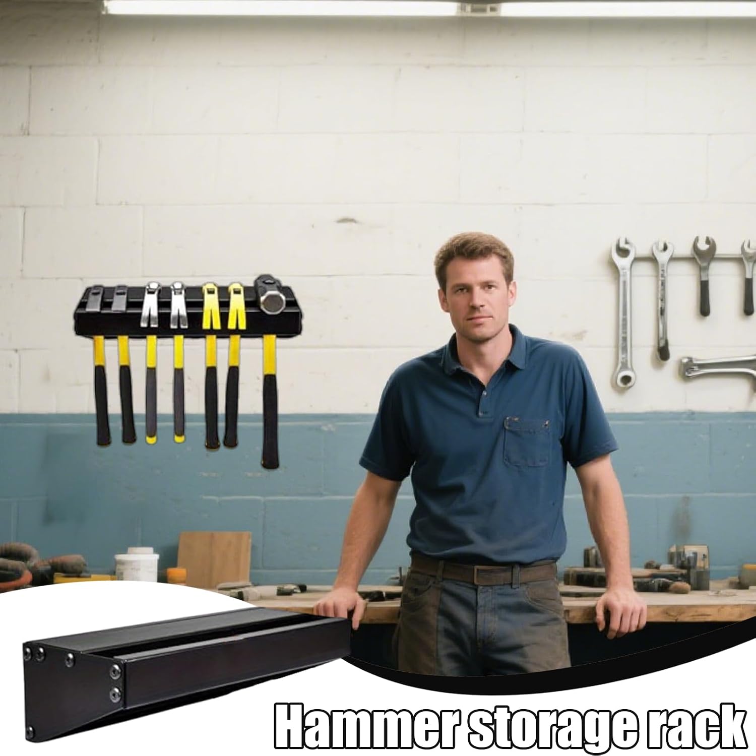  Organisateur D'Outils De Garage Pour Fixation Murale | Rangeur Organisateur Garage En Acier - Support De Stockage Pour Marteau à Usage Intensif Conçu Pour Les Pinces, Les Clés, L'atelier, La Maison Et