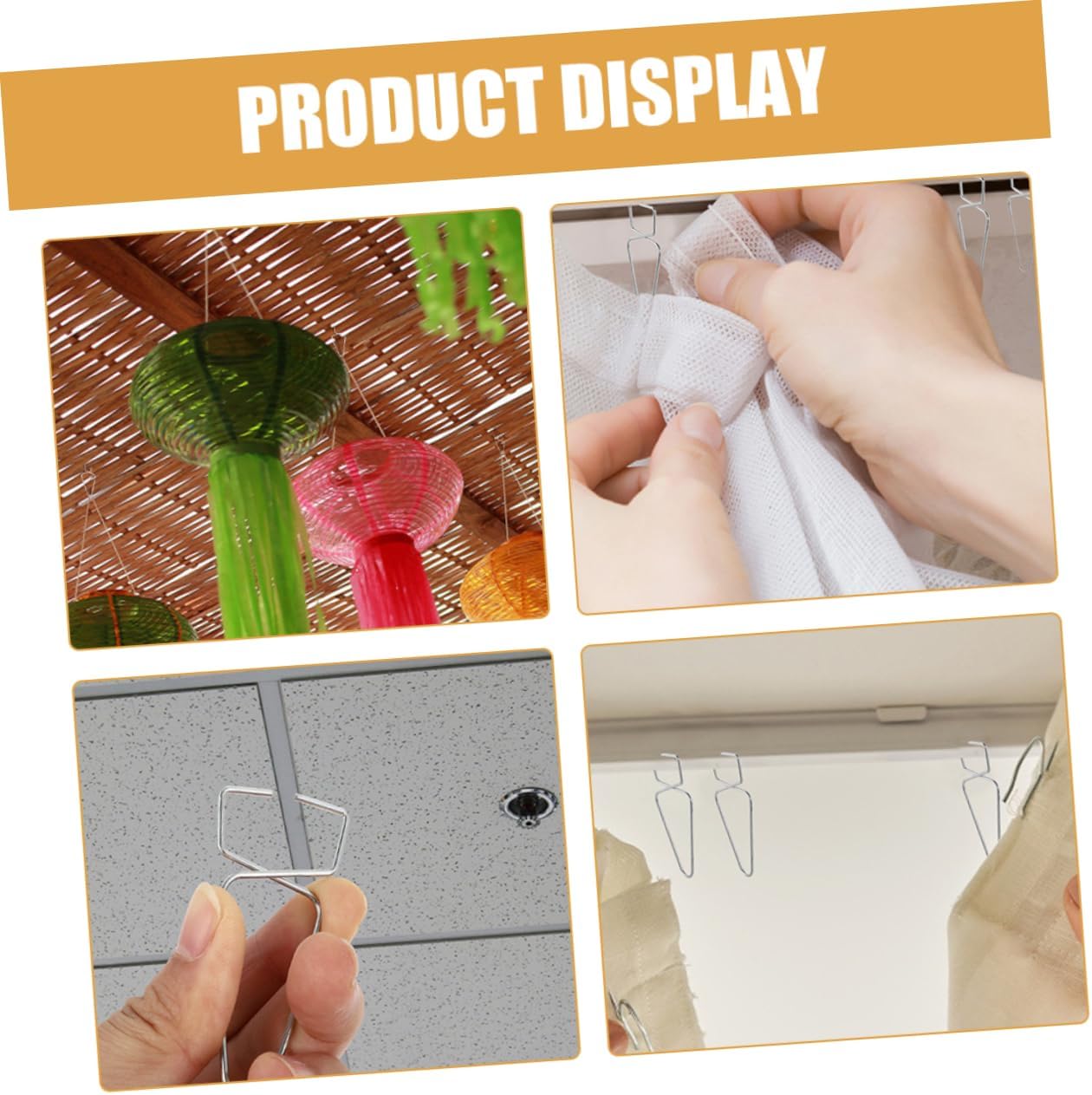  Ciieeo 30pièces Crochets De Suspension Pour Faux Plafond Clips Pour Dalles Supports De Plafond Robustes Installation Facile Sans Perçage Pour Maison Et Bureau