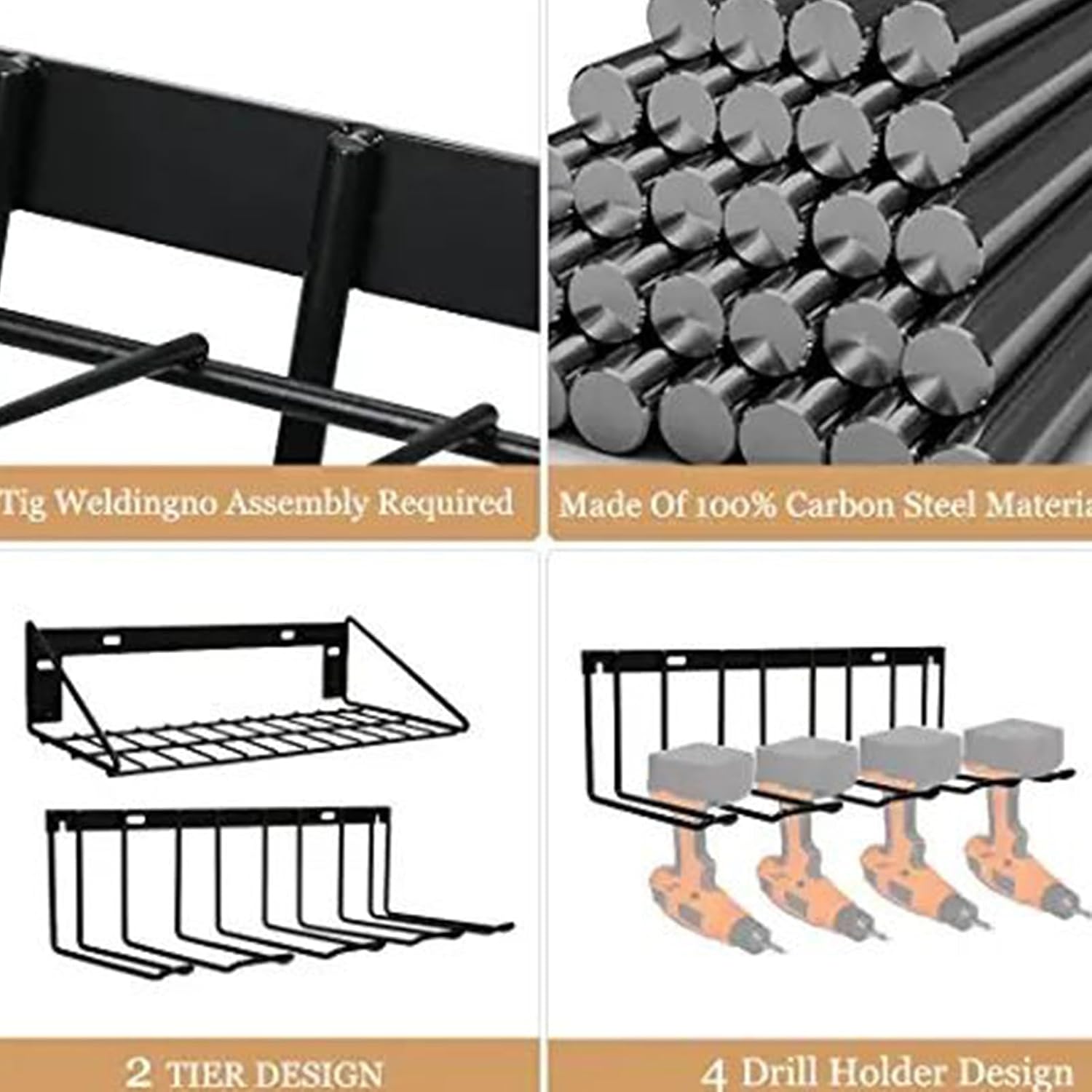  Porte-outils électriques | Support Mural En Métal Pour Perceuse, Rangement Pour Atelier, Garage, Abri De Jardin