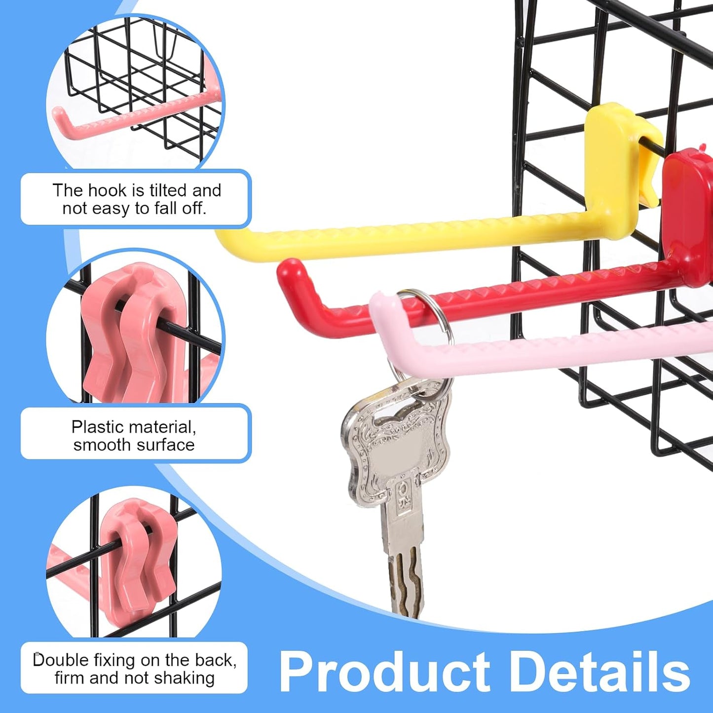  Sourcing Map Lot De 10 Crochets Muraux En Plastique Pour Panneau Mural De 12 Cm, Crochets D'étagère Pour Garage, Magasin, Entrepôt, Magasin, Maison, Rose