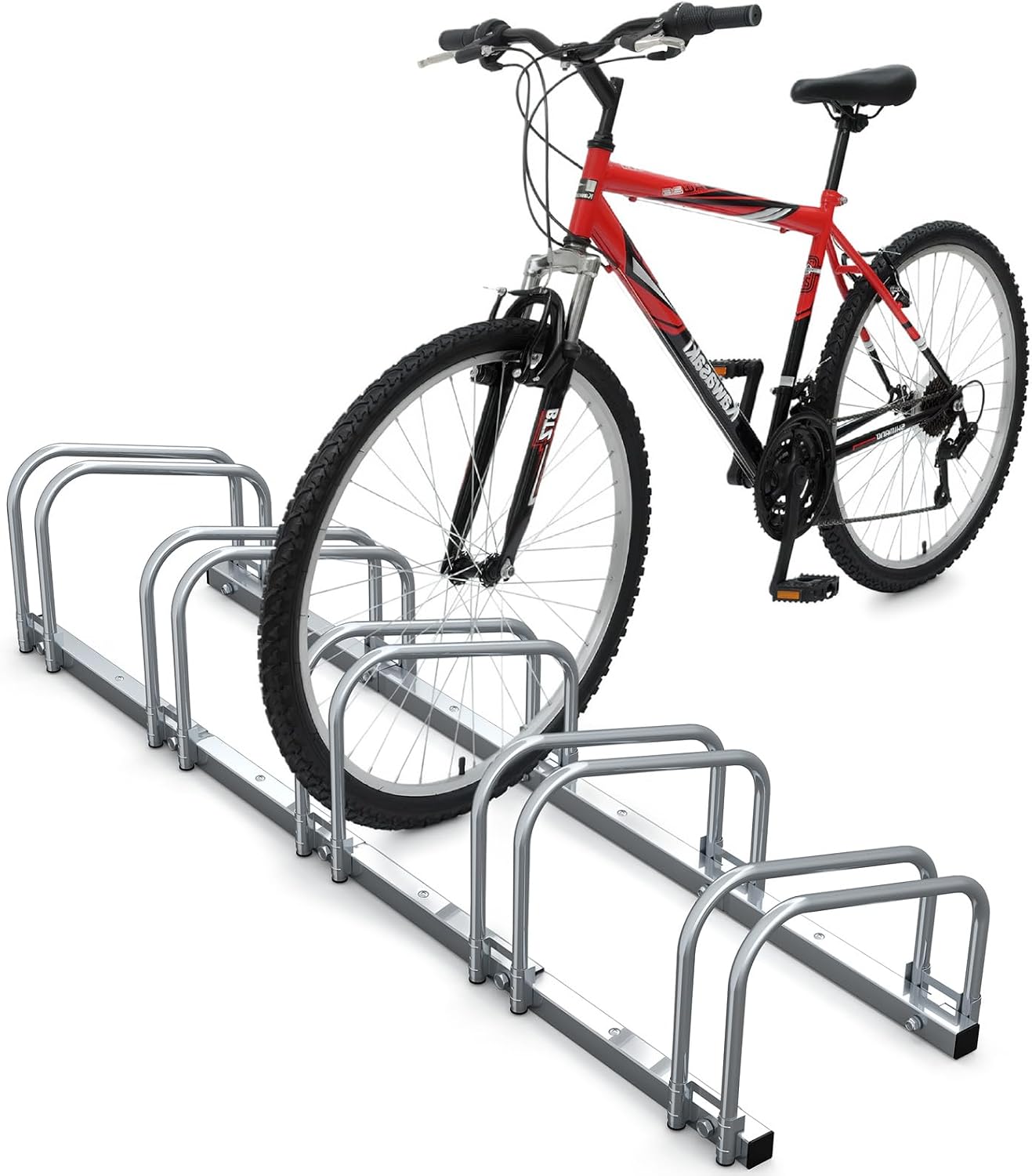  Vounot® Râtelier Vélo 4 Vélos Range Vélo Système Range Vélo Rangement Pour Vélo Support Pour Bicyclette Sol Ou Mural En Acier Revêtu Support De Rangement Vélo Jardin Ou Garage Râtelier Familial