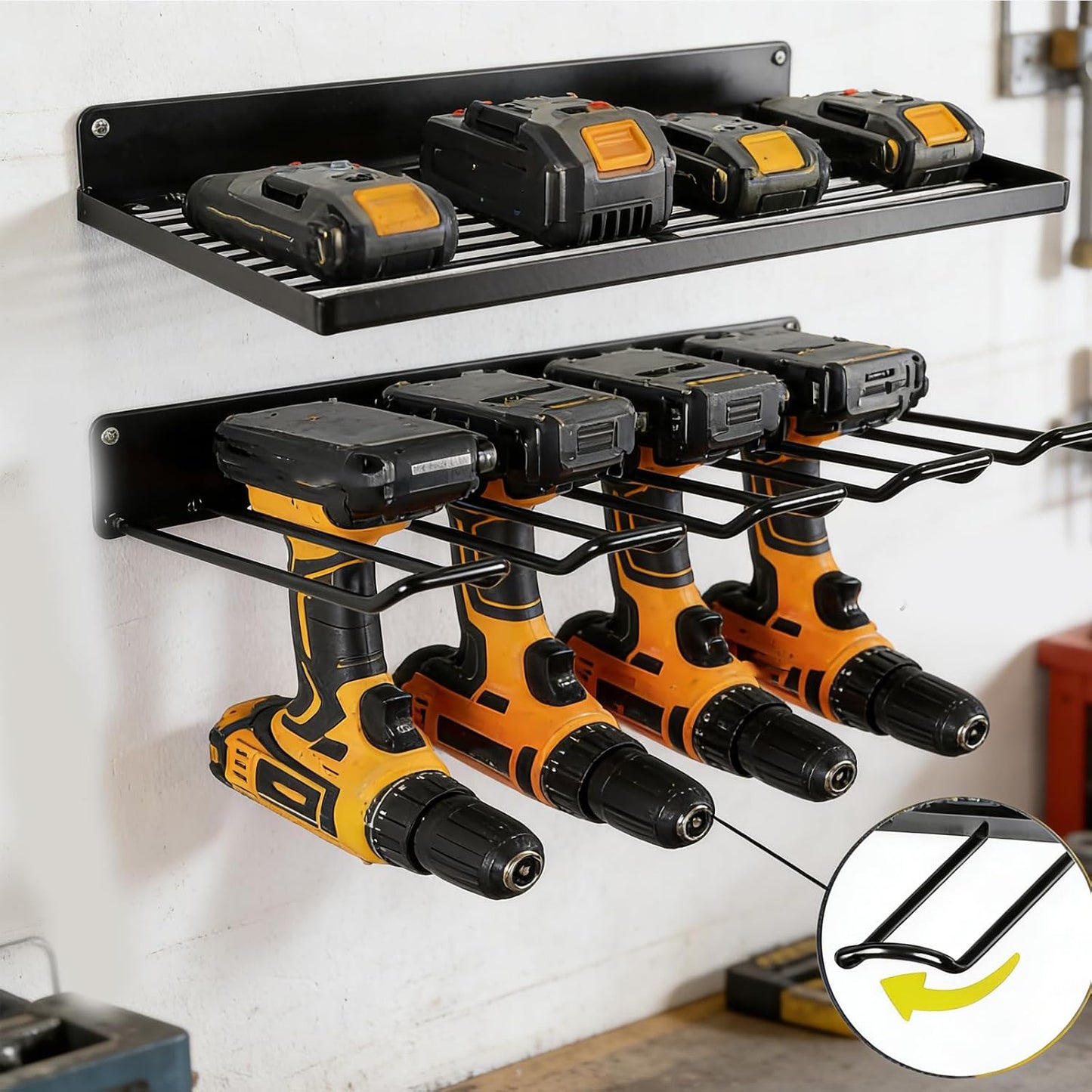  Organisateurs Pour Outils électriques à Main - Panneau Perforé Robuste - Rangement Mural Pour Atelier - Clé à Molette - Outil De Tournevis - Étagère De Rangement Pour Les Mains