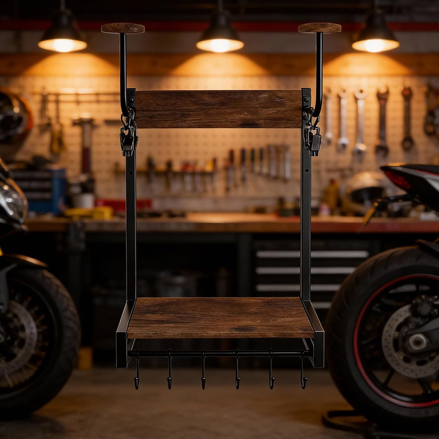  Support Mural En Bois Pour Rangement De Garage Et Décoration D'intérieur Avec Finition Naturelle