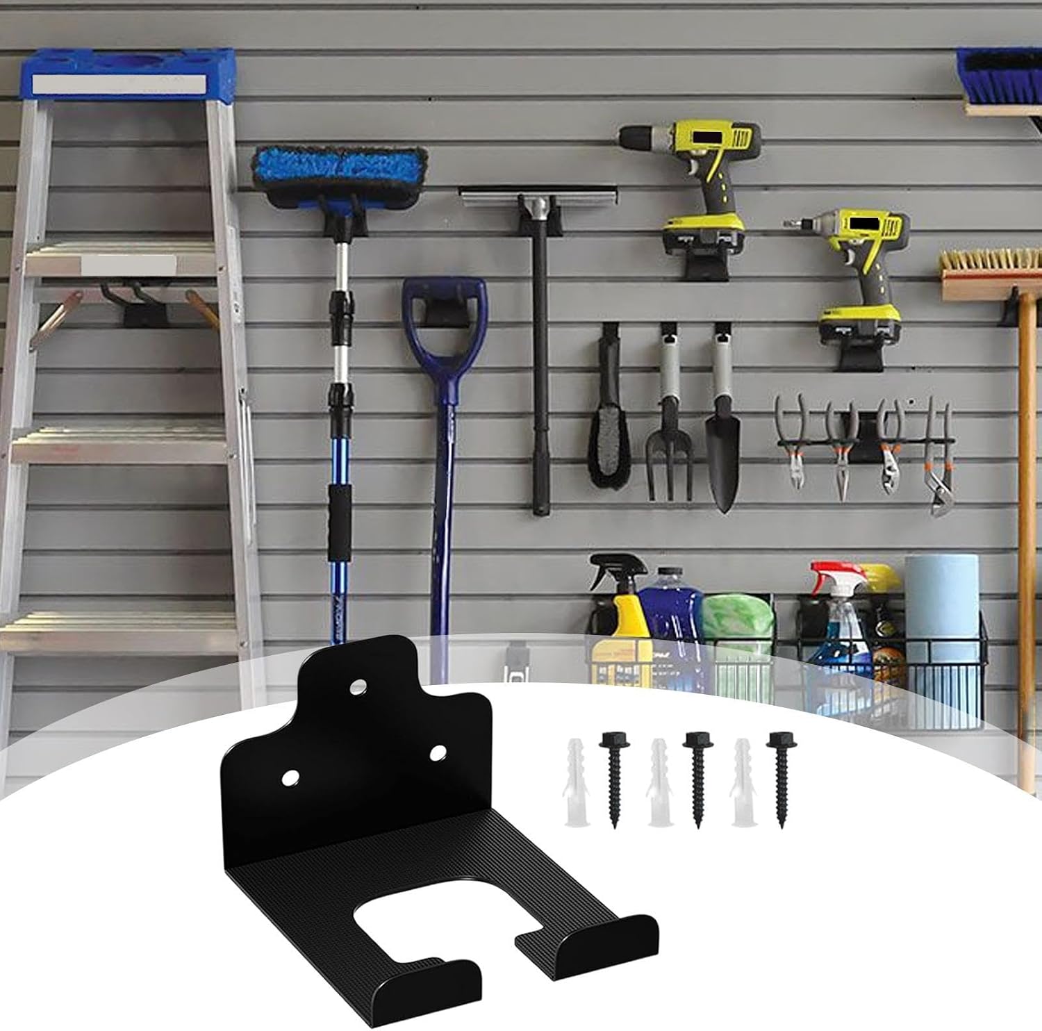  Support De Débroussailleuse - Râteau En Acier Inoxydable Économiseur D'Espace - Support De Rangement Pour Débroussailleuse - Pour Garage Jardin Ferme Cave Pelle Râteau Balai Serpillère Perceuse