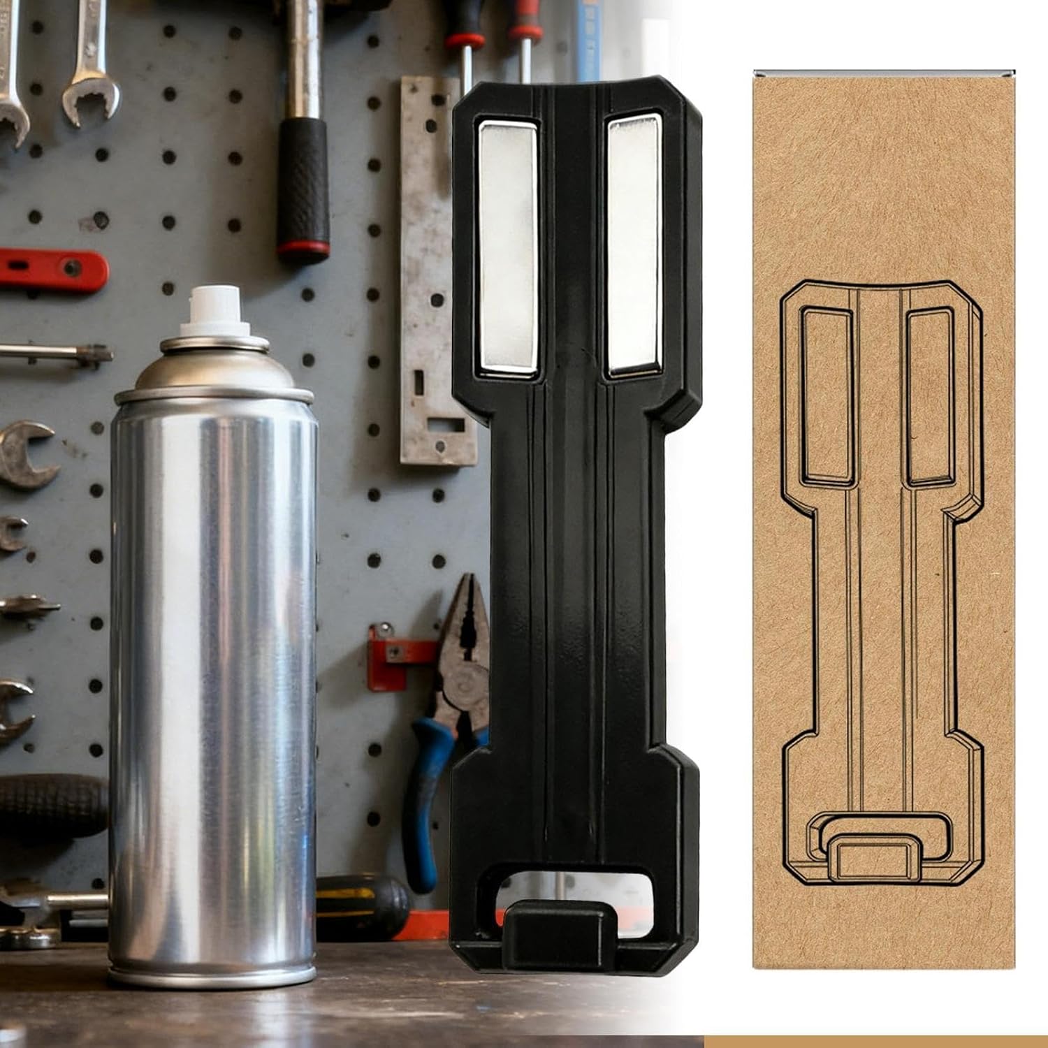 GENERIC Organiseur De Bombes Pulvérisatrices, Support Mural, Magnétique, Robuste, Pour Garage, Magasin, Atelier, Garde-manger, Organisation De Bouteilles De Peinture Automobile