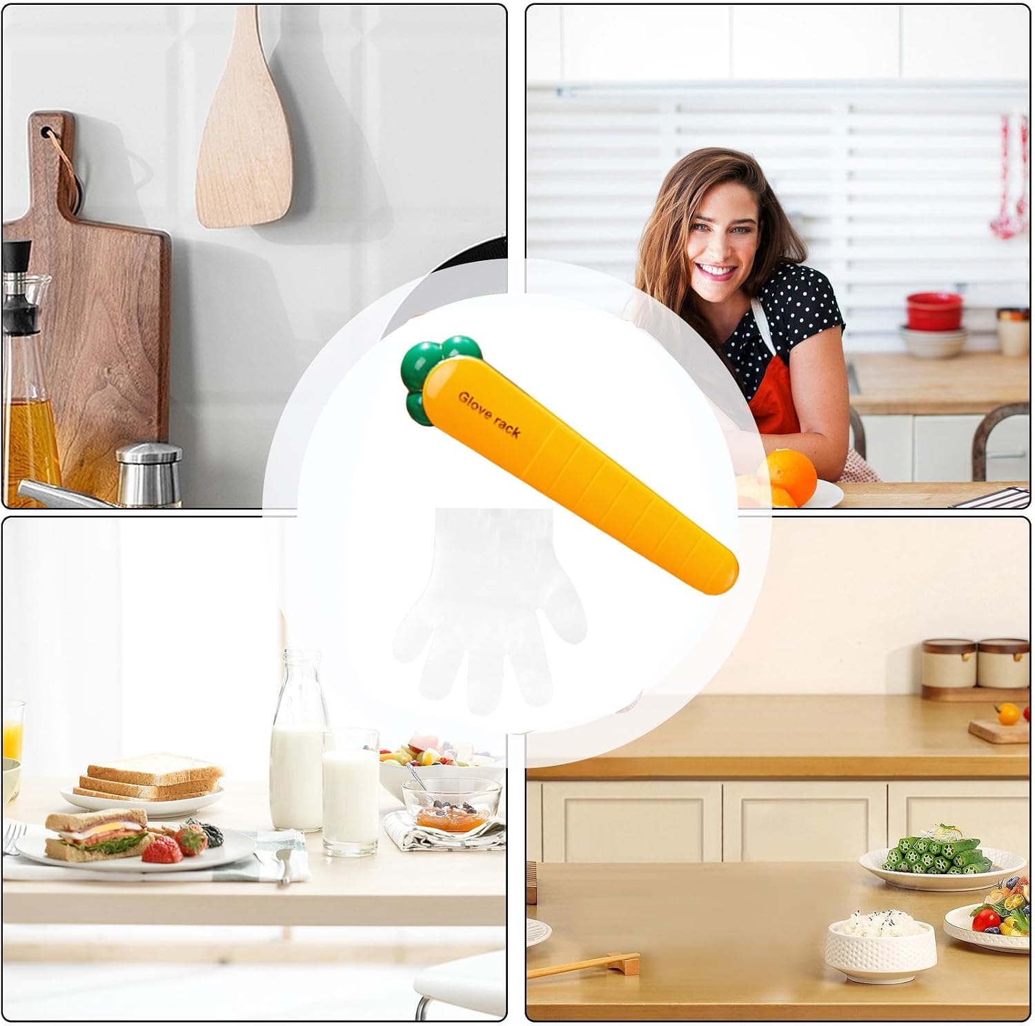  Glove Holder Wall Mount, Carrot Shape Clip, Space-Saving Design, Multifunctional Organizer, Home Storage Hook, Ideal For Kitchen And Refrigerator Doors, 7.87x0.98 Inch