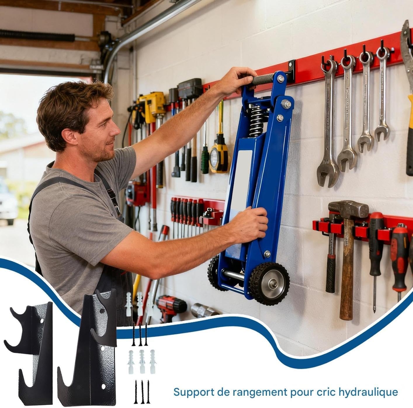  Supports De Cric | Crochets Anti-Dérapants Économie D'Espace,Porte-Supports Pour Cric Hydraulique Roulant,Pour Garage, Atelier De Réparation, Salle D'Outils, Atelier À Domicile, Boutique, Mécaniciens,