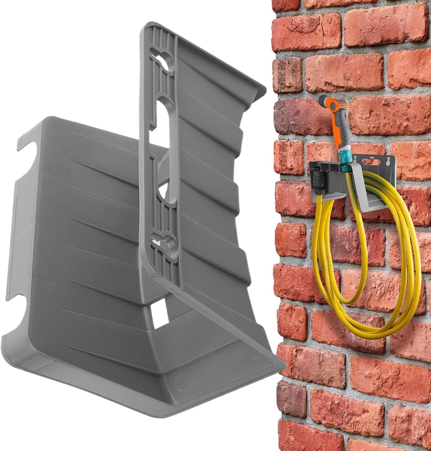  Support Mural Pour Tuyau De Jardin,Support Mural Robuste,Rangement Pour Tuyau De Jardin - Pour Tube, Buse, Terrasse, Rampe, Clôture, Maison, Piscine, Camping-Car, Balcon, Garage, Marine,
