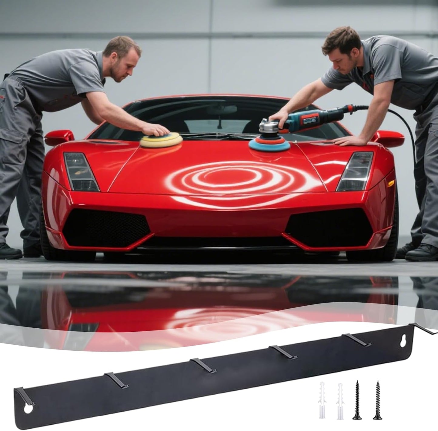  Porte-brosses De Détail, Porte-Brosses De Détail Murale à Crochets, Rack Compact Pour Outils Garage Atelier Maison Auto Nettoyage Roues Boîte à Outils Détaillants