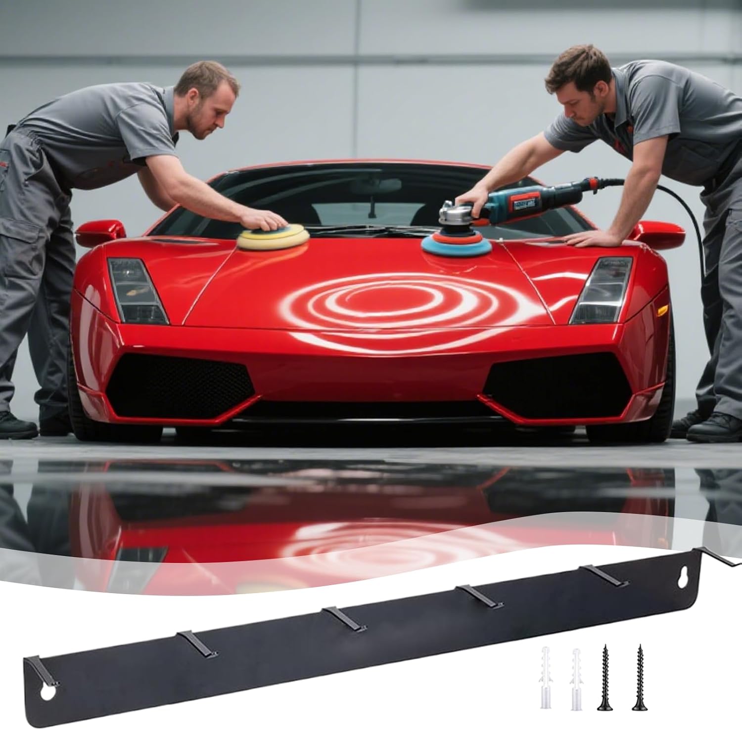  Porte-brosses De Détail, Porte-Brosses De Détail Murale à Crochets, Rack Compact Pour Outils Garage Atelier Maison Auto Nettoyage Roues Boîte à Outils Détaillants