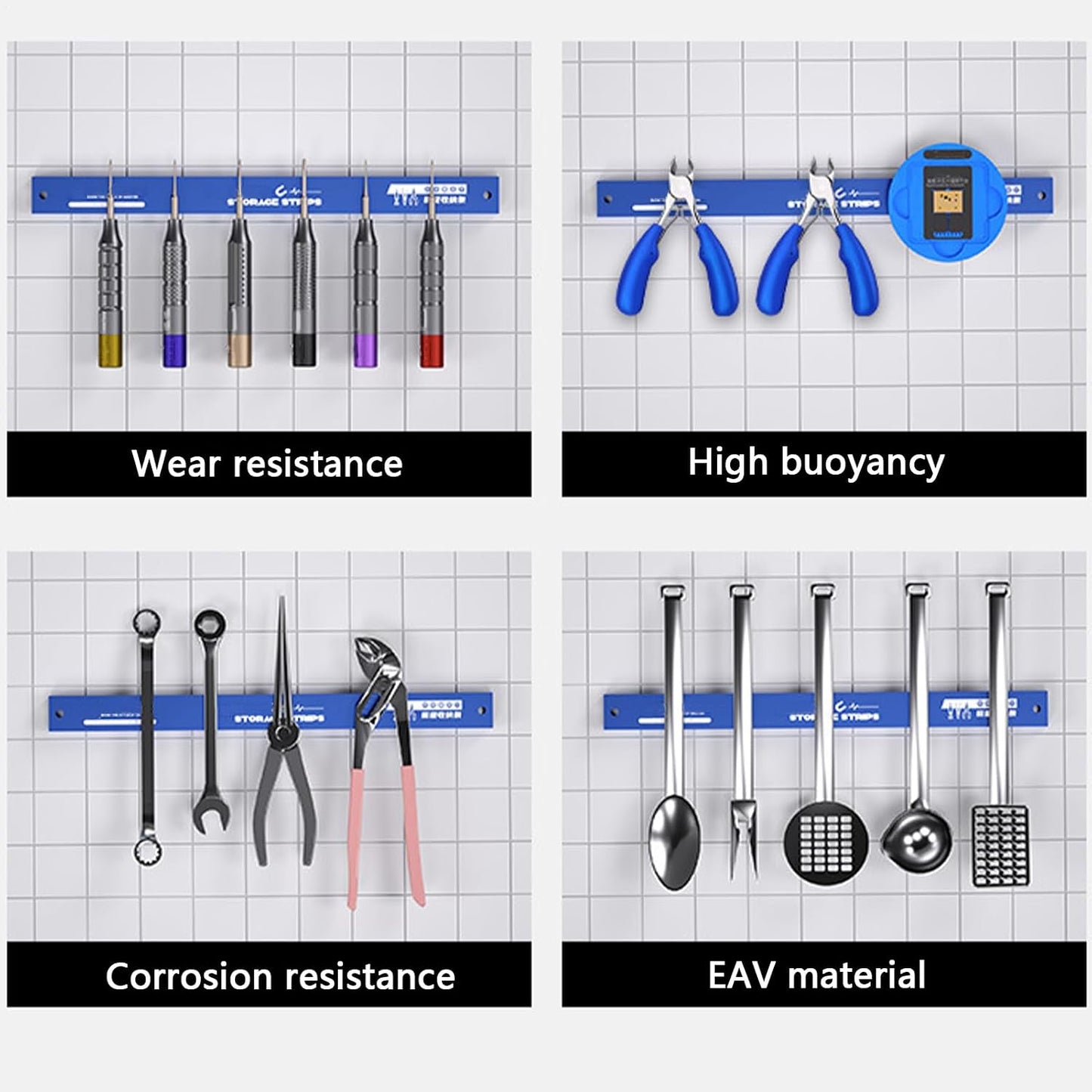  Générique Bande Magnétique Porte-Outils - Support Mural Pour Organisation D'Outils | Accessoires Multifonctions Gain De Place, Organisation Garage Et Cuisine Pour Pièces Mécaniques
