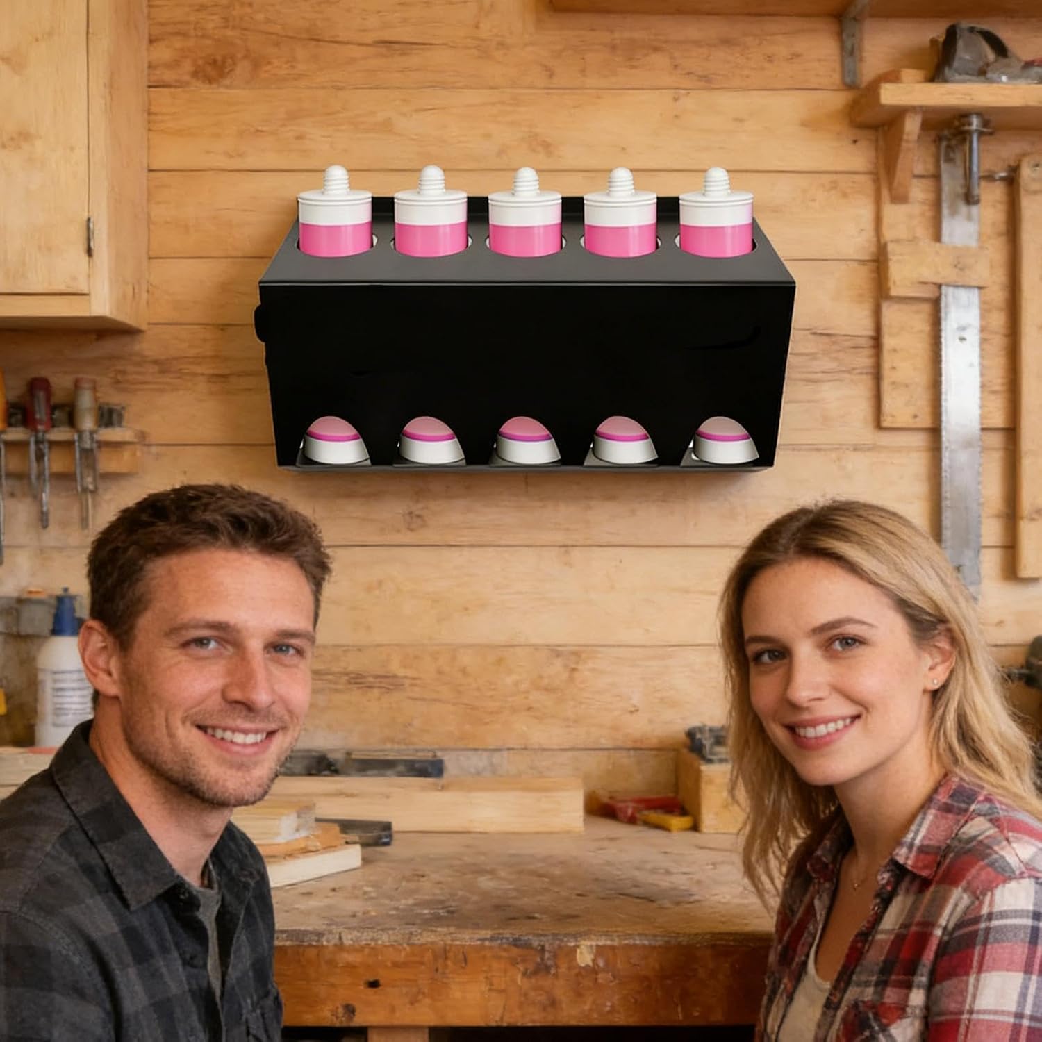 GENERIC Support Mural Pour Tube De Calfeutrage | 5 Fentes De Rangement Pour Scellant, Organiseur De Mastic à Craie – Pour Plombiers, électriciens, Bricoleurs, Charpentiers, Maison, Garage, Chantier, Magasin