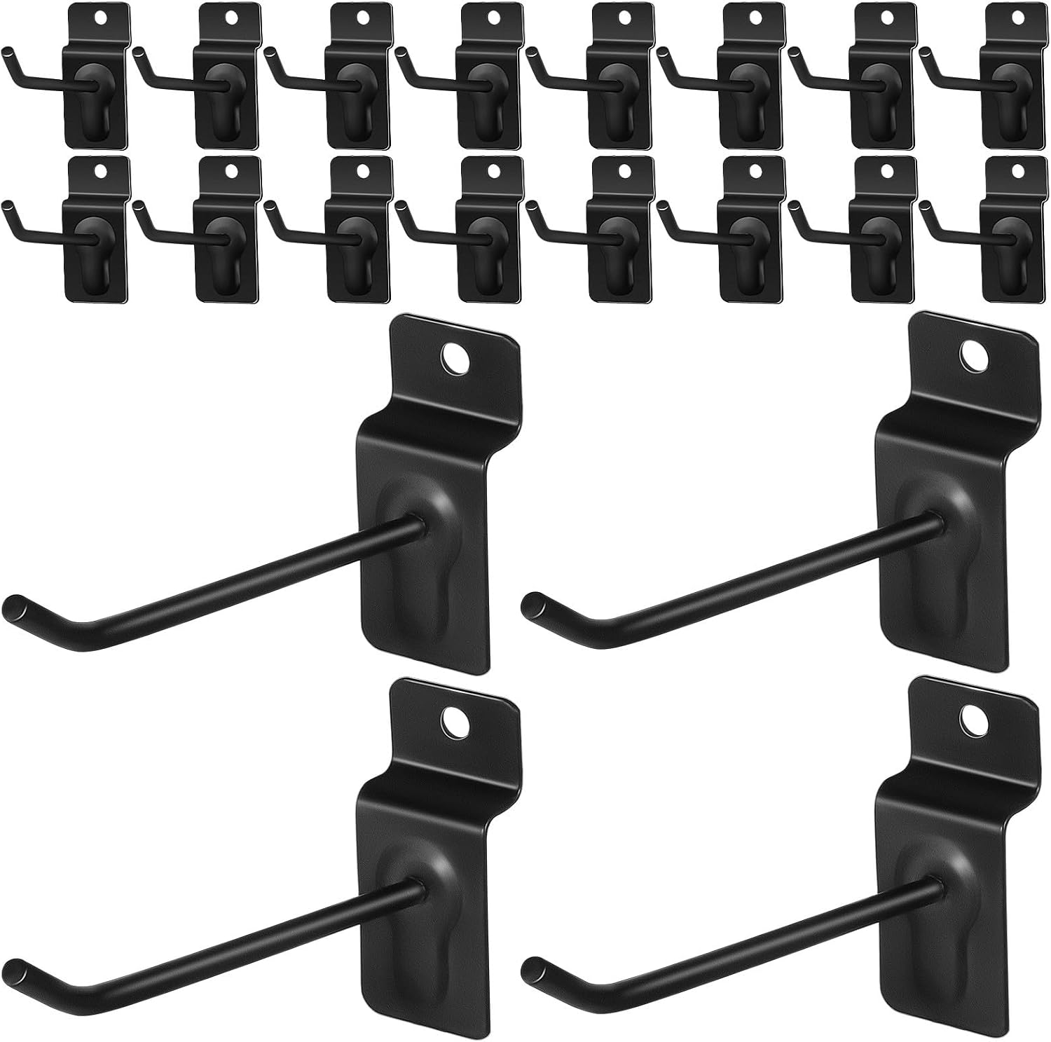  Zerodeko Lot De 20 Crochets En Fer Noir Pour Garage Et Rangement Mural, Détachables Finition Moderne Et Intégration Pour Usage Domestique Ou Commercial