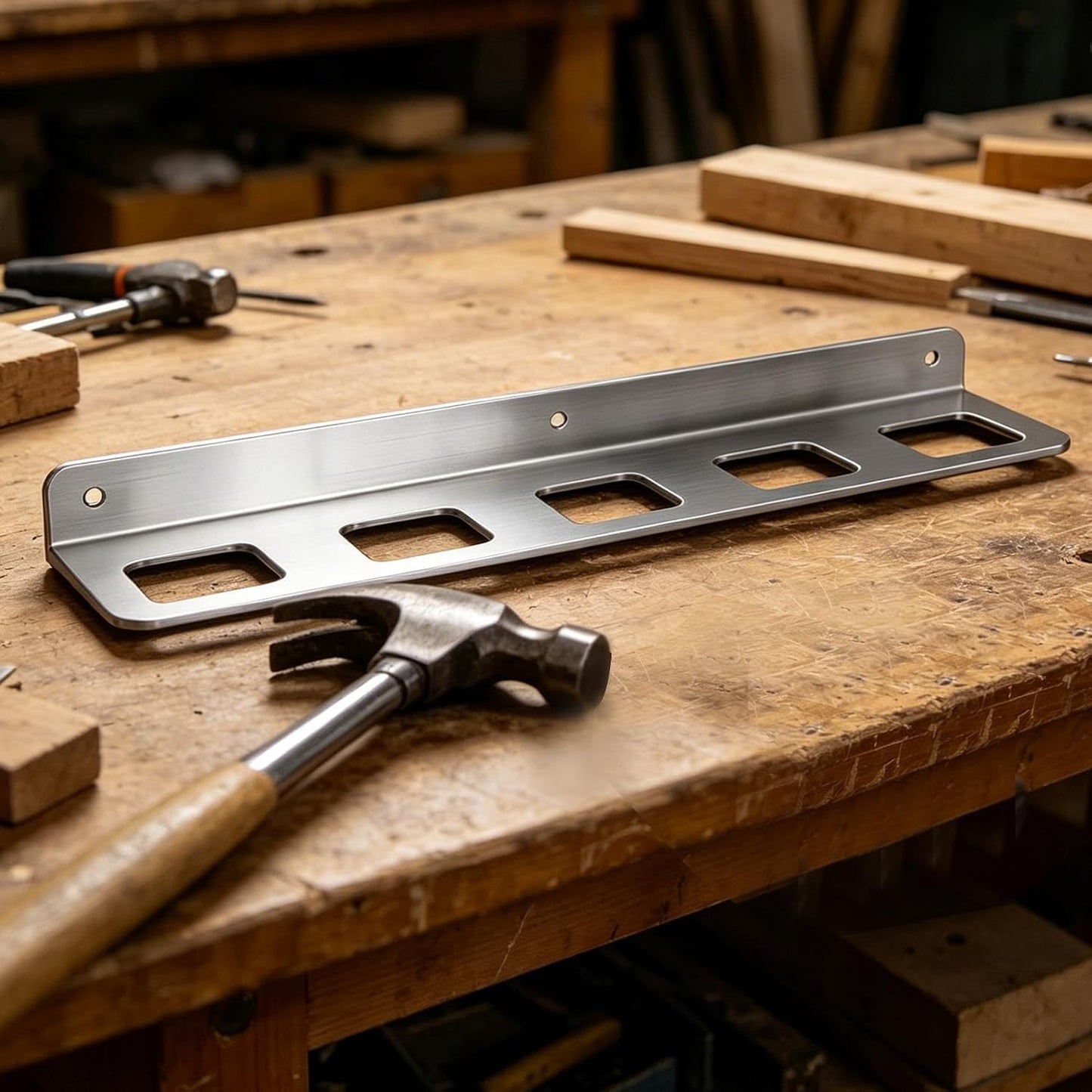  Générique Support Mural à Outils - Râtelier Mural 5 Compartiments Pour Garage Polyvalent | Range-Pinces Robuste,pour Clés Tournevis Atelier Remise Maison Usine