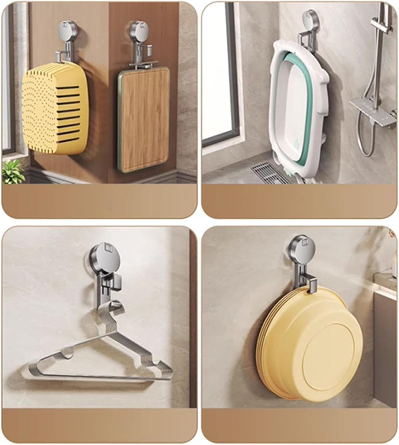  Washbasin Hanger, Bathroom Shower Towel Hook, Wall-Mounted Washbasin Rack, Heavy Duty Towel Hook, VBathroom Organizer Hook, Acuum Suction Rack, Kitchen Pot Hanger, Wall Mounted Storage Rack
