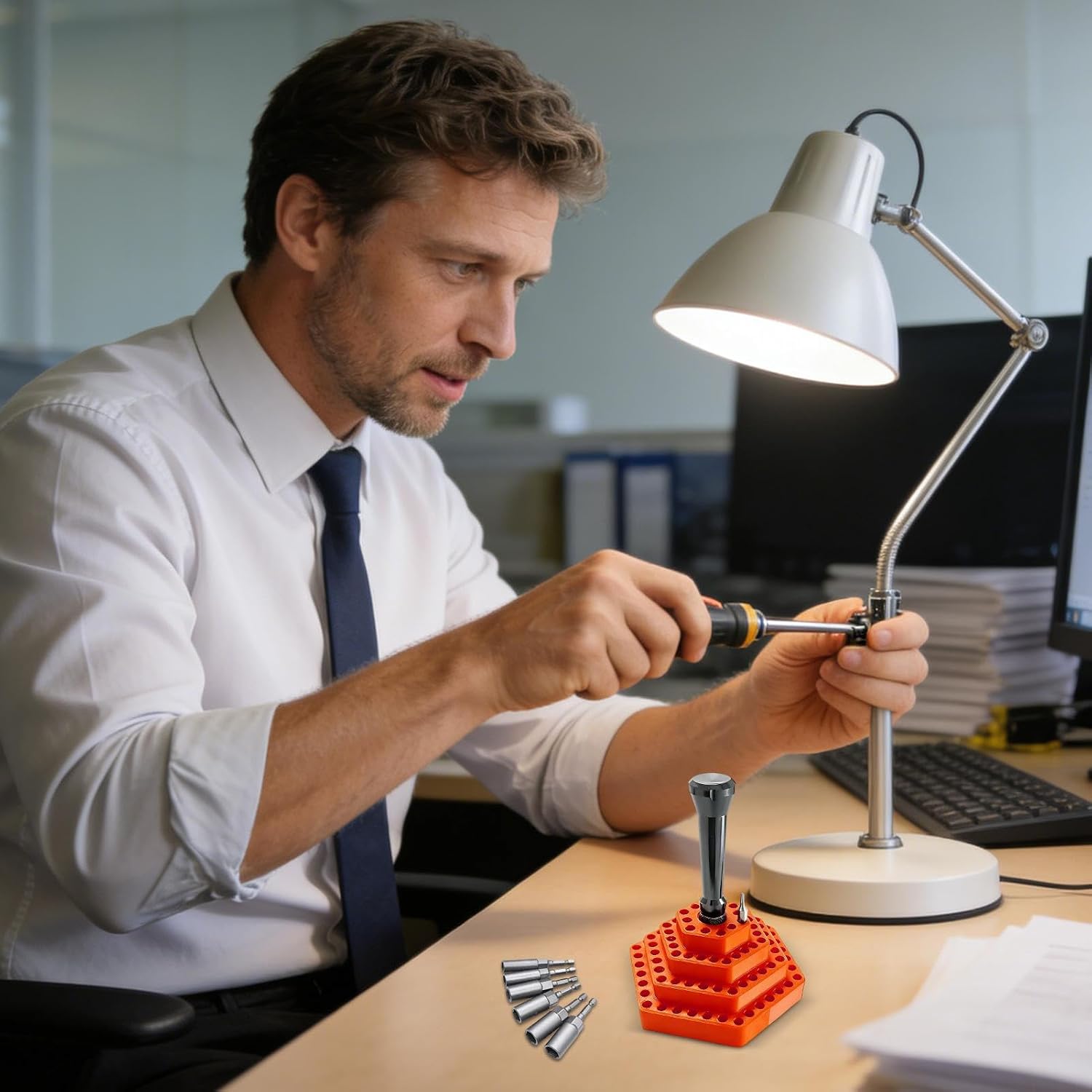  Porte- De Tournevis – Organiseur à Pointes Hexagonales De 4,8 Mm, étagère Compacte Avec Rangement Magnétique, Design Empilable Robuste, Idéal Pour Le Travail Du Bois, électricien