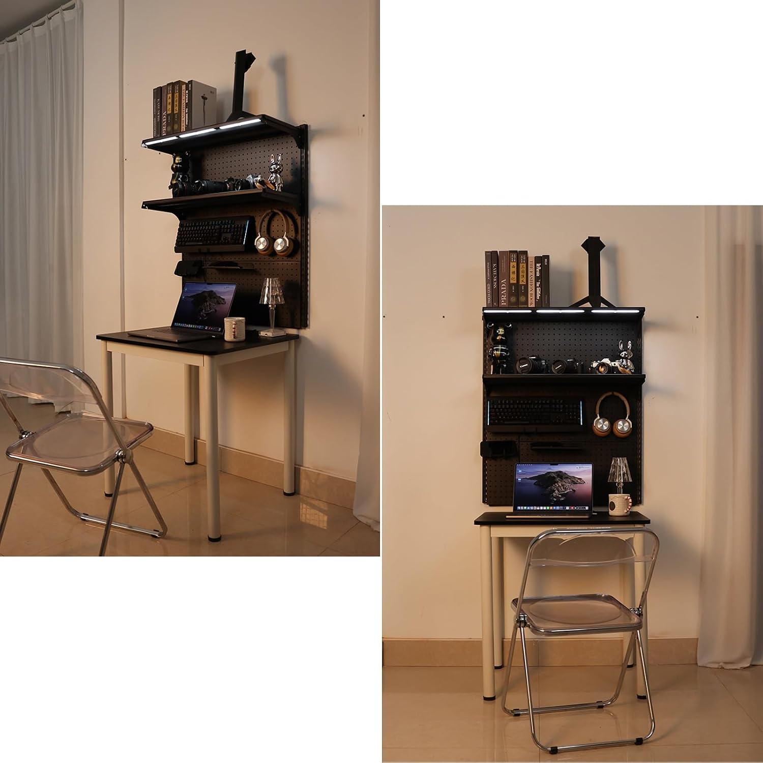 GENERIC Organiseur De Panneau Perforé En Métal – Solution De Rangement Polyvalente Pour Outils Et Bureau Pour Garage, Bureau Et Jeux Vidéo