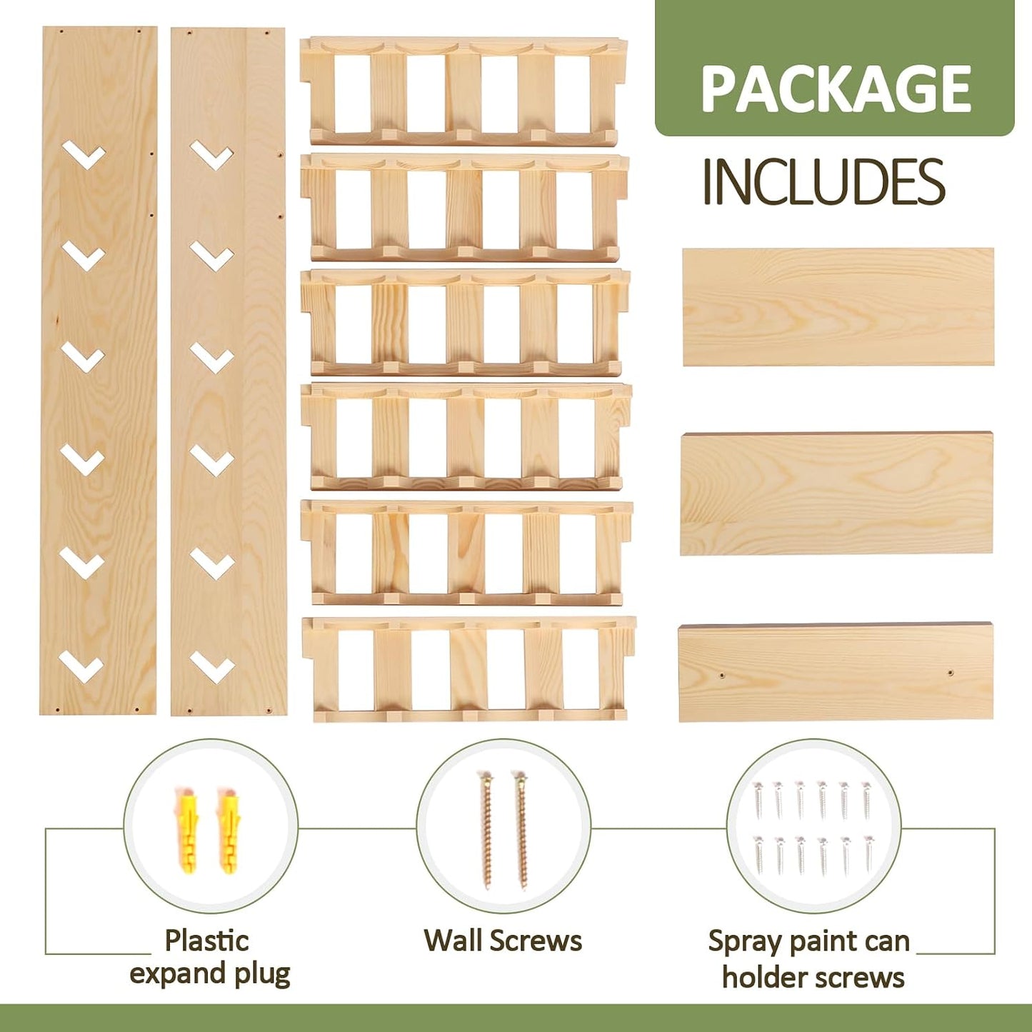  Support De Rangement Mural à 6 Niveaux Pour Peinture Ou Lubrifiant - 24 Canettes - 36,1 X 12,7 X 76,2 Cm (L X L X H)