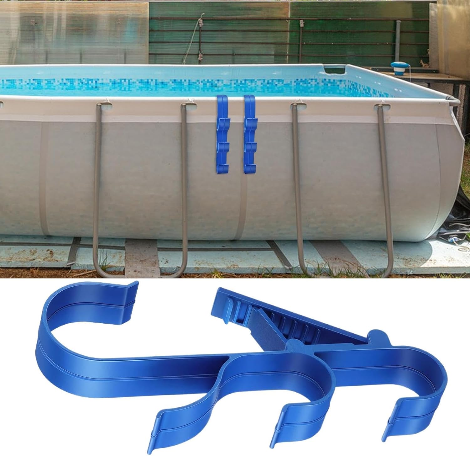 GENERIC Crochets Pour équipement De Piscine, Support De Rangement Réglable à 3 Crochets | Support De Filet Pour Feuilles De Piscine, Râteaux à Feuilles, épuisettes, Brosses, écumoire, Tuyau D'aspiration