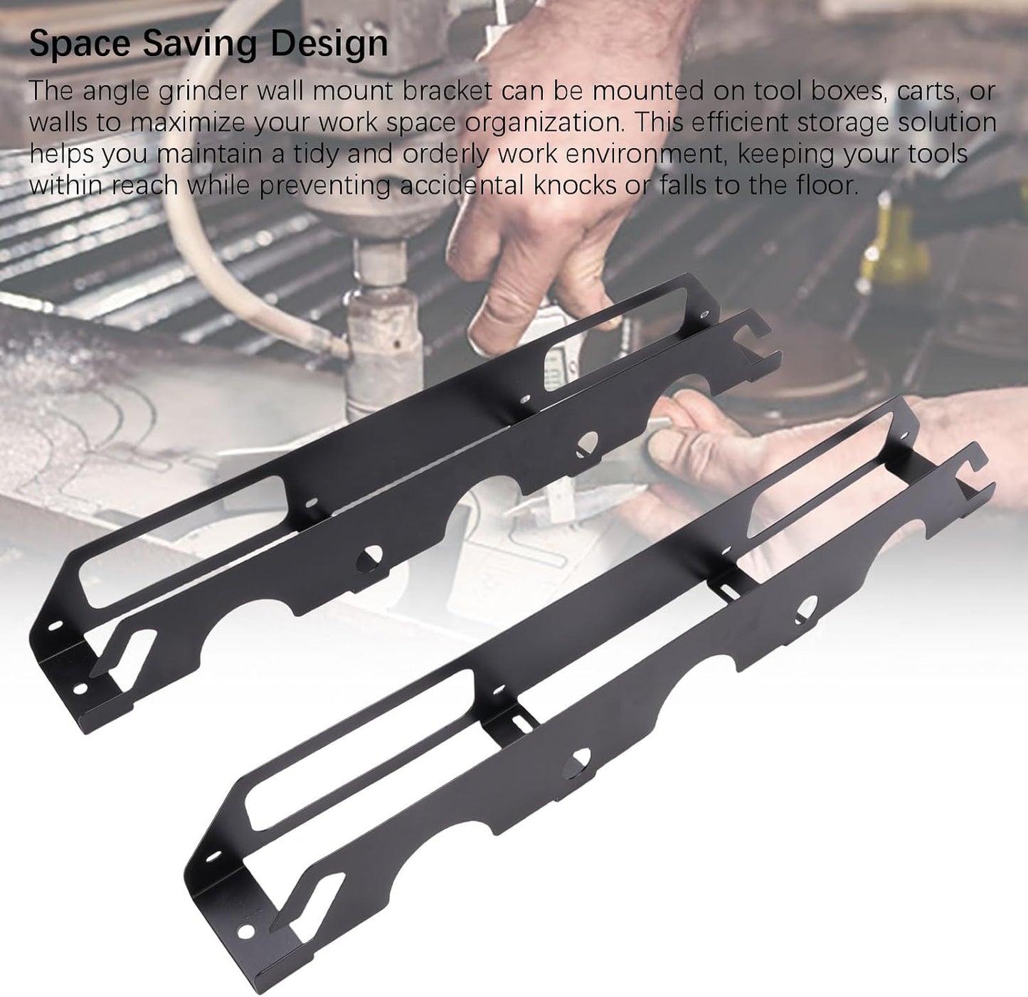  Support De Meuleuse D'angle Support Mural Gain De Place Organisateur D'outils Multifonctionnel Pour Atelier De Garage En Acier Allié 2 Ensembles