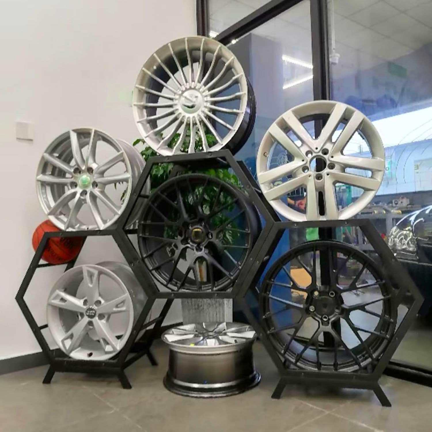  Générique Présentoir Empilable Pour Jantes De Pneus En Acier – Support Multi-pneus Pour Garage Et Atelier, Solution De Rangement Pour Moyeux De Roue De Voiture (Style 1-A)
