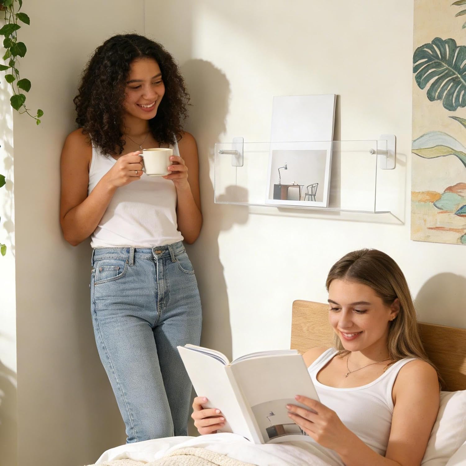 GENERIC Support Mural En Acrylique Transparent | Plateau De Rangement Sans Perçage Pour Les Amateurs De Musique, Les Collectionneurs, Le Salon, La Chambre à Coucher, Le Cinéma Maison, Le Carnet De Notes