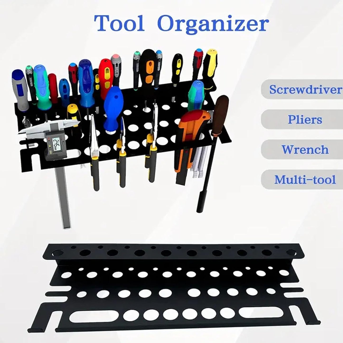 Genérico Screwdriver Holder Organizer, Metal Tool Organizer, Wrench Storage Rack, Plier Tool Organizer, Screwdriver Rack Organizer, Polyvalent Tool Storage, Rack, Plier Storage Organizer, Wrench Ho