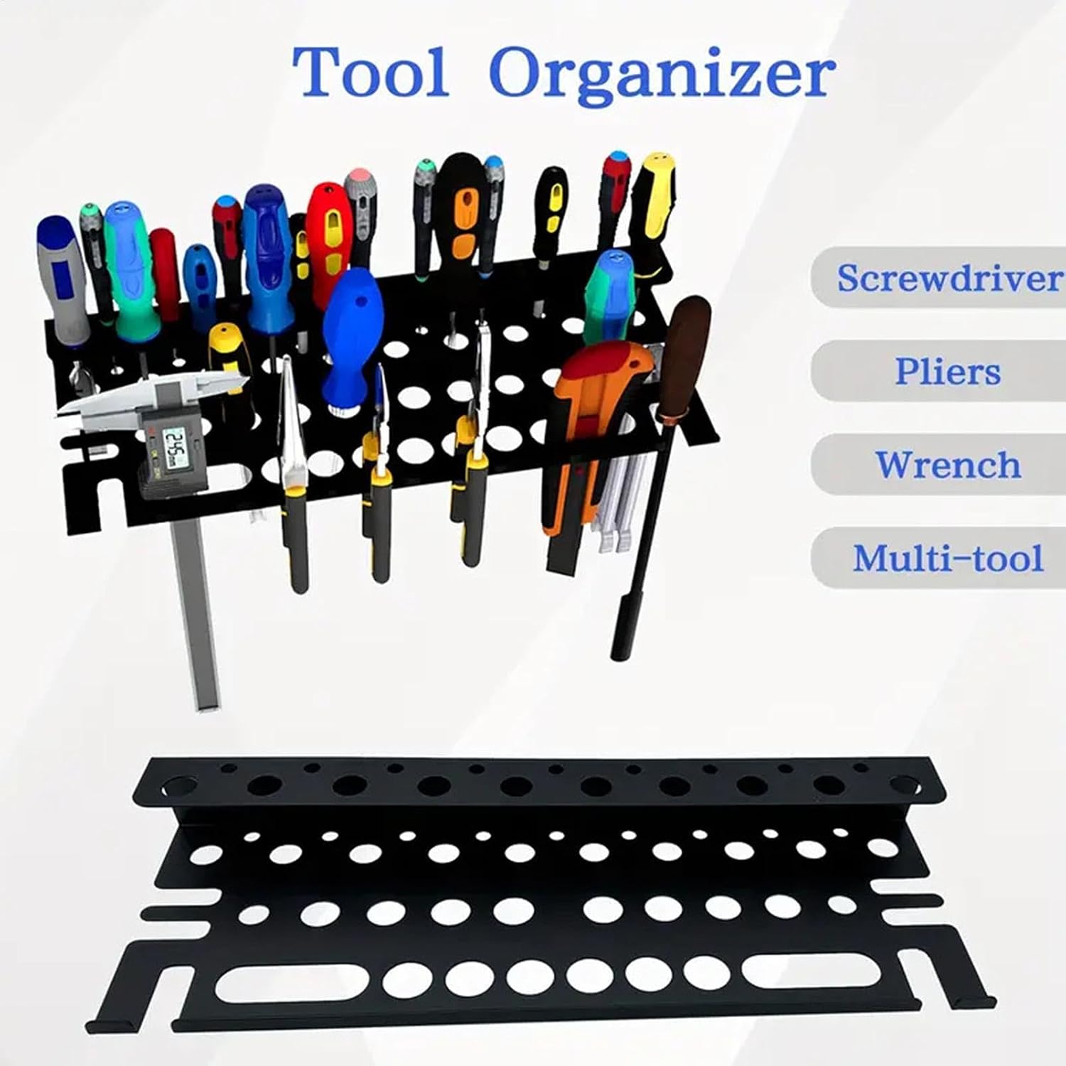 Genérico Screwdriver Holder Organizer, Metal Tool Organizer, Wrench Storage Rack, Plier Tool Organizer, Screwdriver Rack Organizer, Polyvalent Tool Storage, Rack, Plier Storage Organizer, Wrench Ho