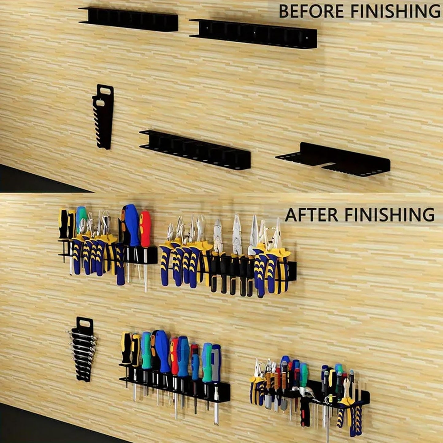  Générique Metal Tool Organizer, Pliers Holder Rack, Mounted Tool Organizer, Heavy Duty Tool Rack, Multifunctional Wall-Mounted Tools Racks For Screwdriver, Pliers, Hammers, And Spatula