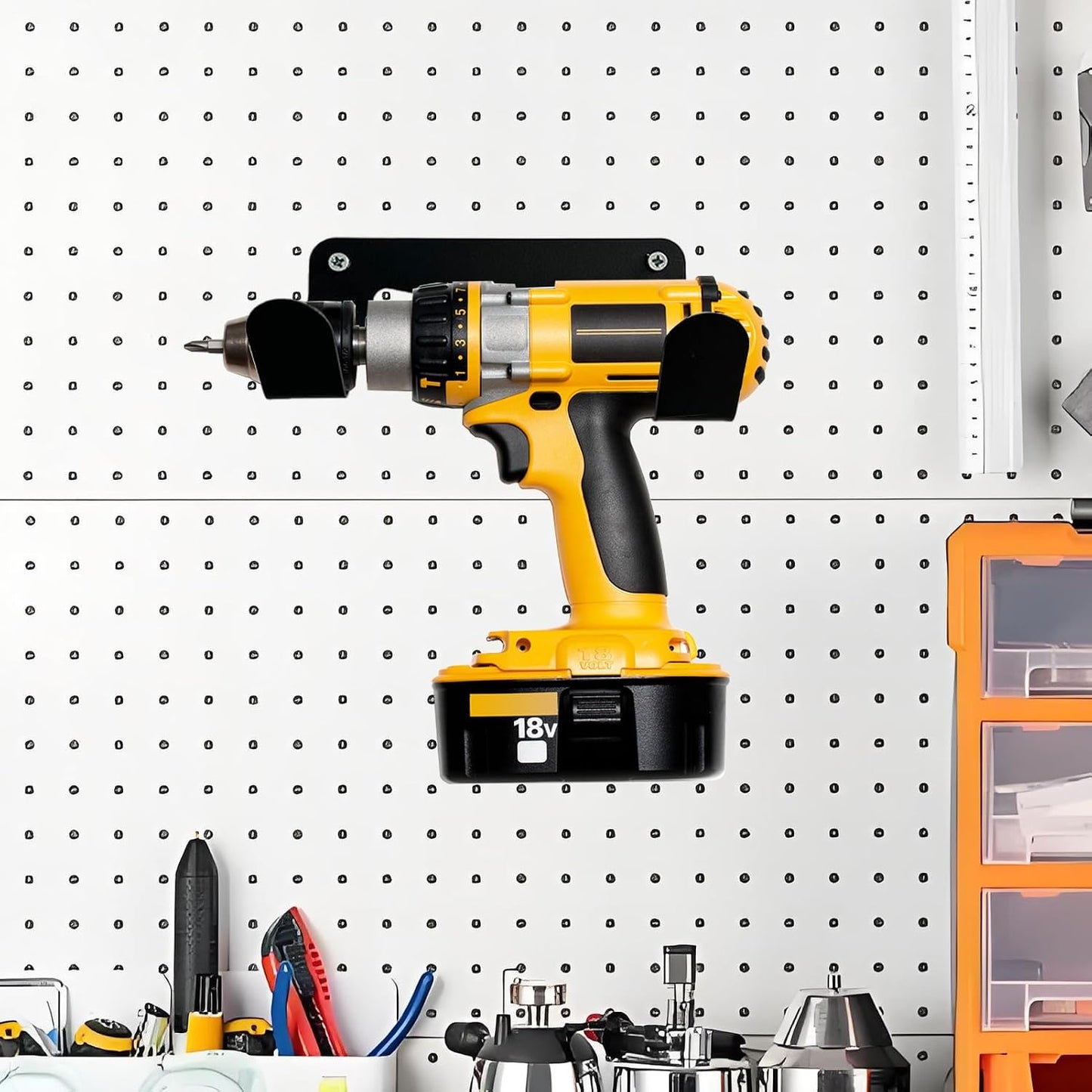  Range-Perçeuse Porte-Outil,Porte-Perceuse Murale - Étagère Utilitaire Robuste Rangement Pour Garage Atelier Camion Service