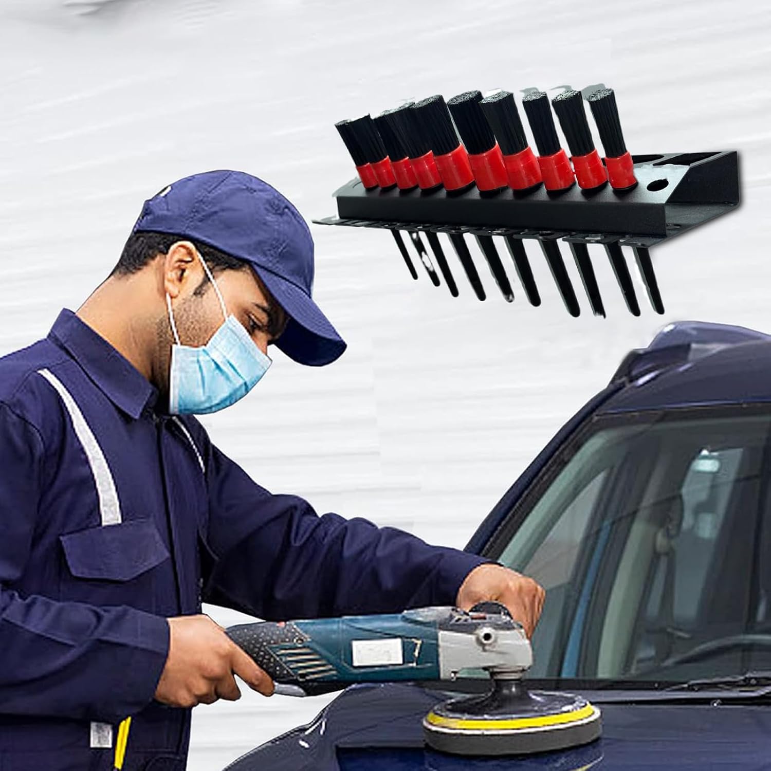  Support Mural Pour Flacons Pulvérisateurs, étagère De Rangement Pour Détails Automobiles, Support Pour Outils De Nettoyage, Brosse Et Accessoires, Unité D'affichage Multi-emplacements, Pour