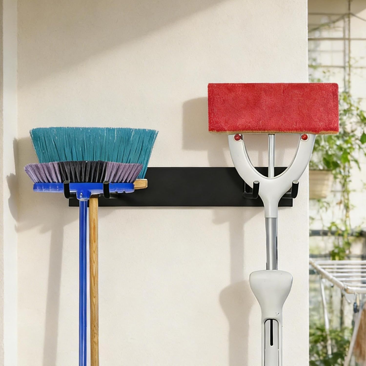  Support Mural Pour Outils - Étagère De Rangement Stable - Capacité : 110 Kg - Pour Pelle, échelle, Râteau, Balais, Garage, Cour, Jardin Et